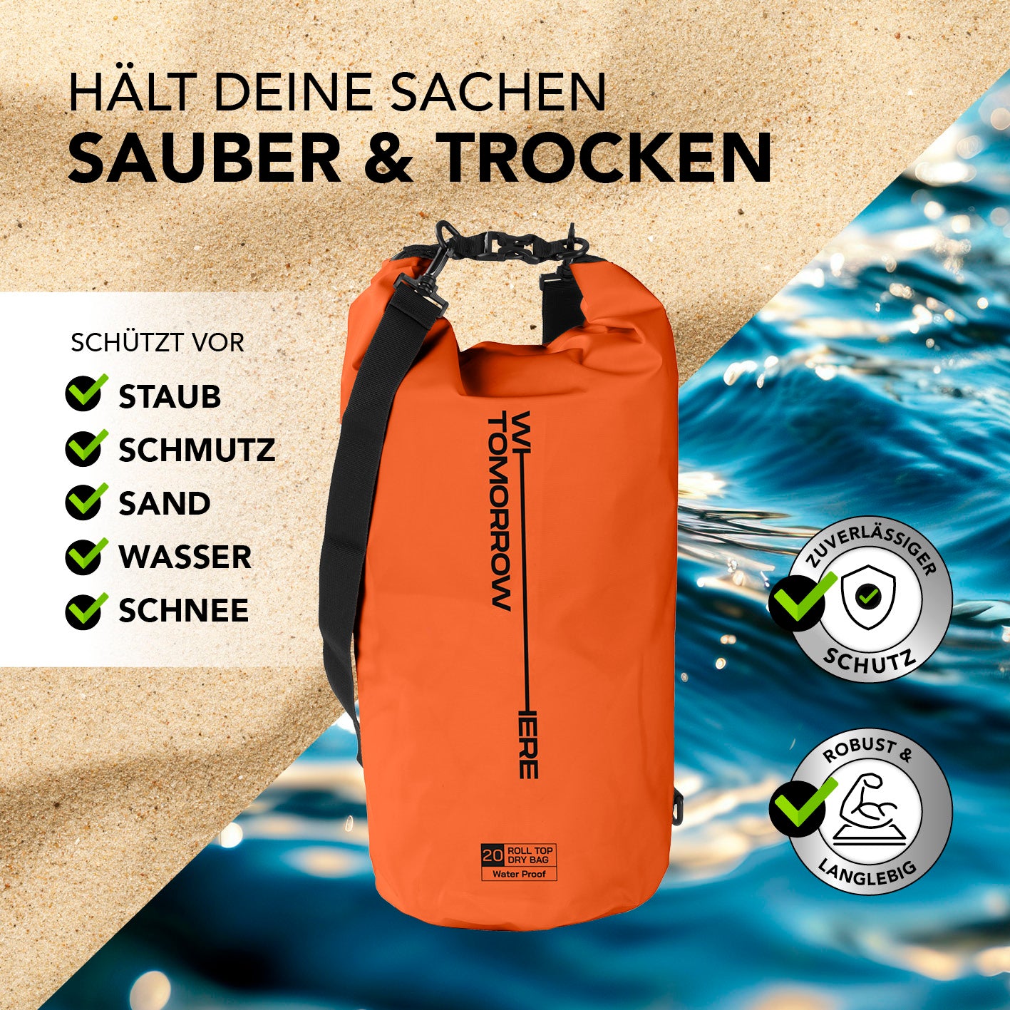 Dry Bag 20L - Style 02 - Orange