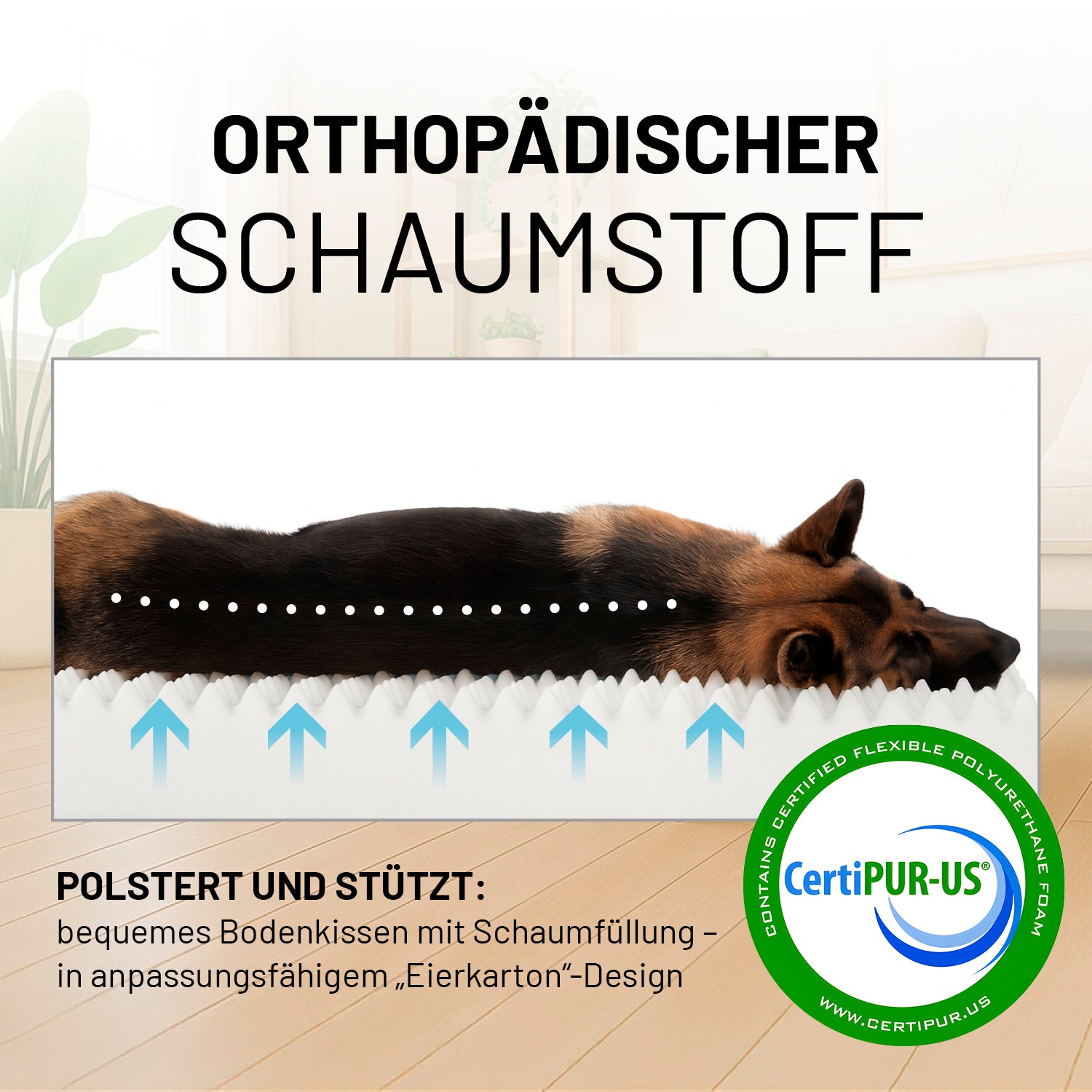 Komfort-Hundebett aus der LUMALAND Outdoor-Kollektion - Gr. S - 70 x 60 cm - Senfgelb