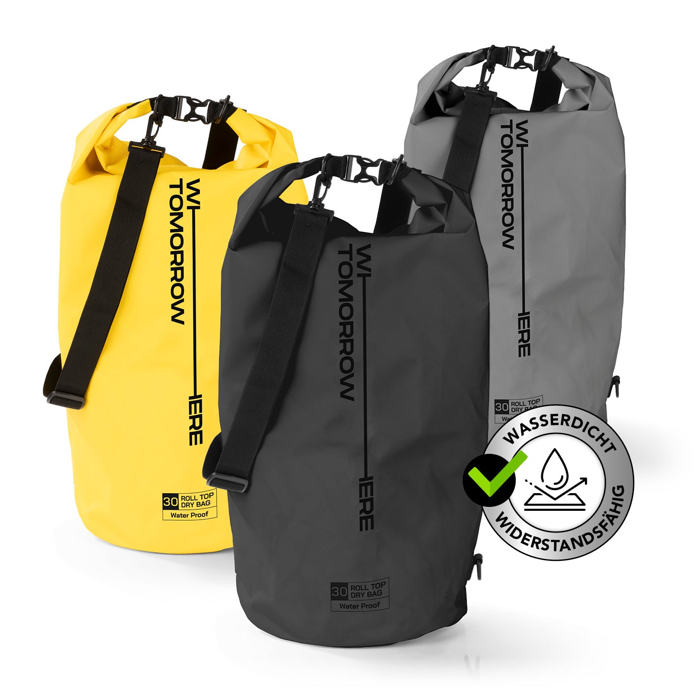 Dry Bag 30L - Style 02 - Schwarz