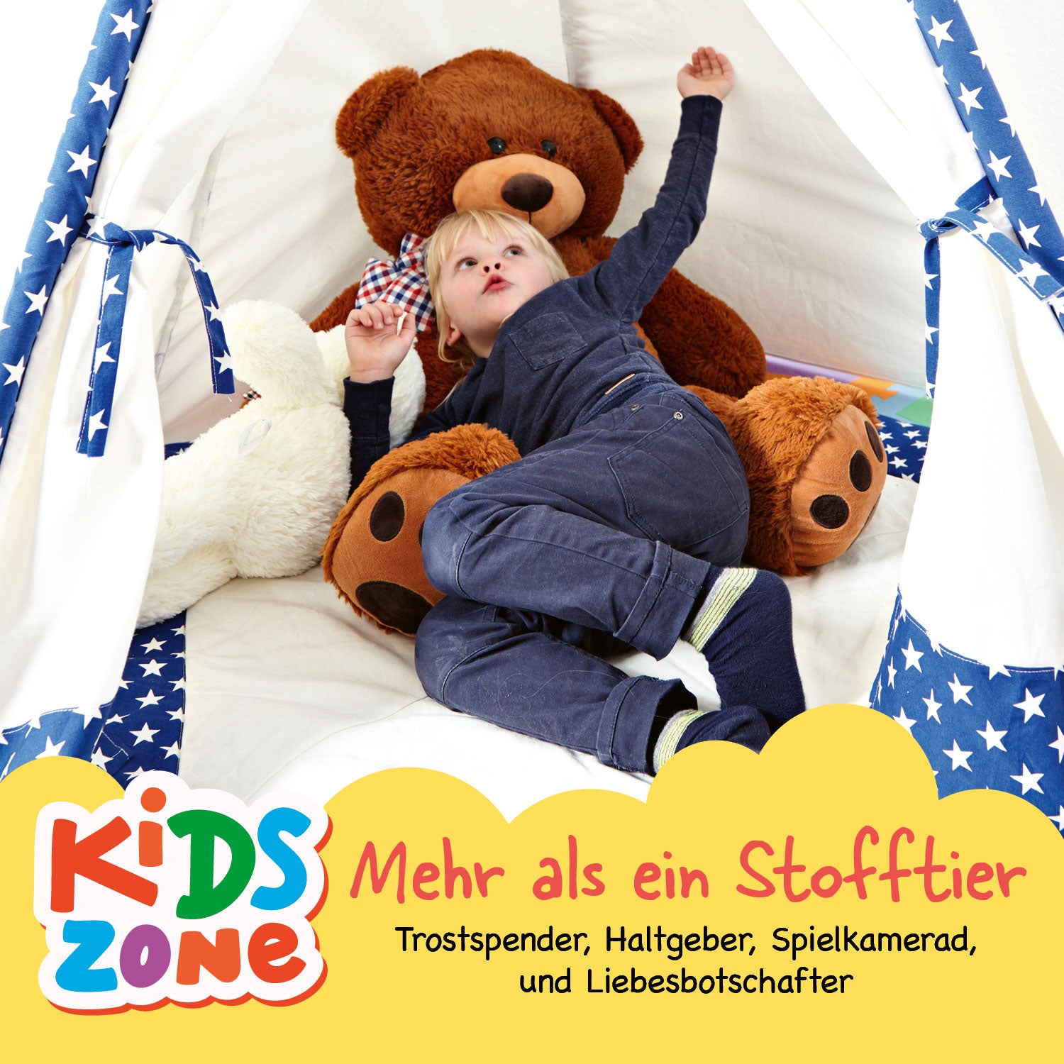 XXL-Teddy mit Knopfaugen - 120 cm - Braun