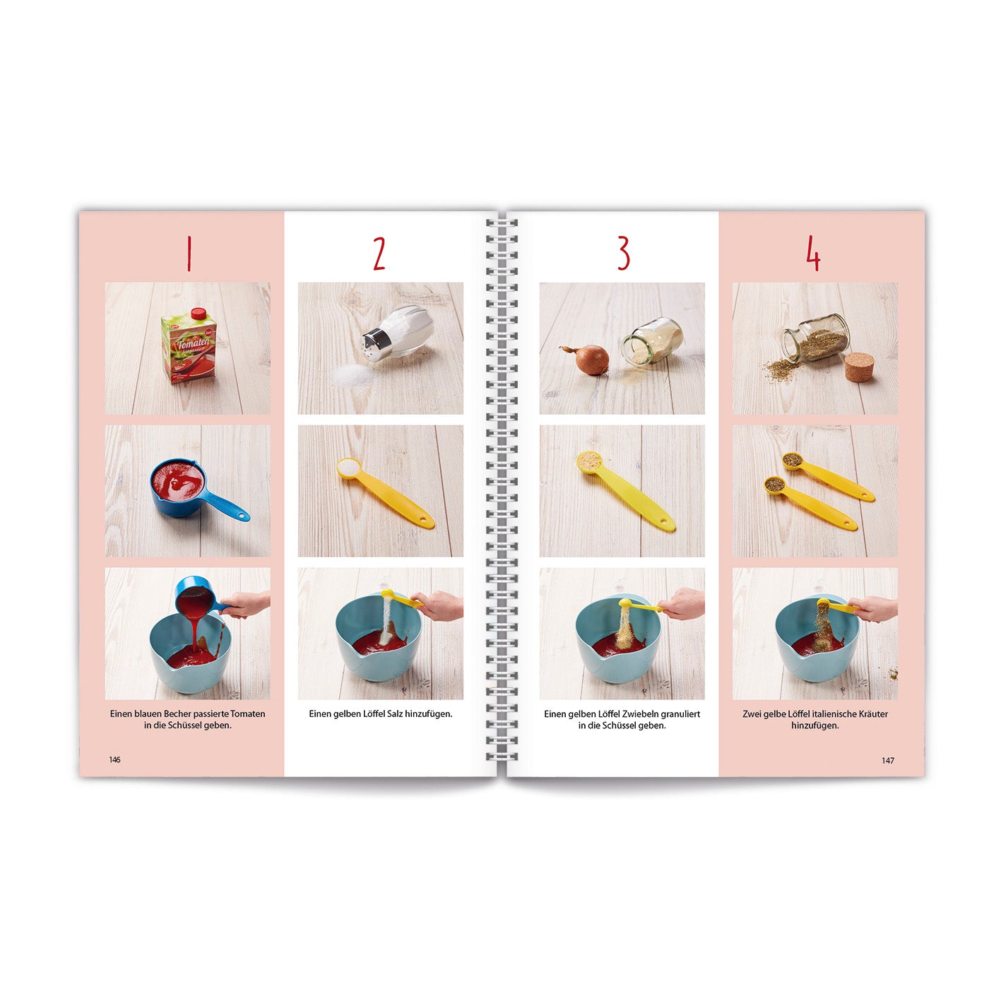 Rezeptbuch (Ergänzungsexemplar ohne Messbecher) - Band 6 - Gesund & Lecker zeigt bebilderte Kindgerechte Kochschritte.