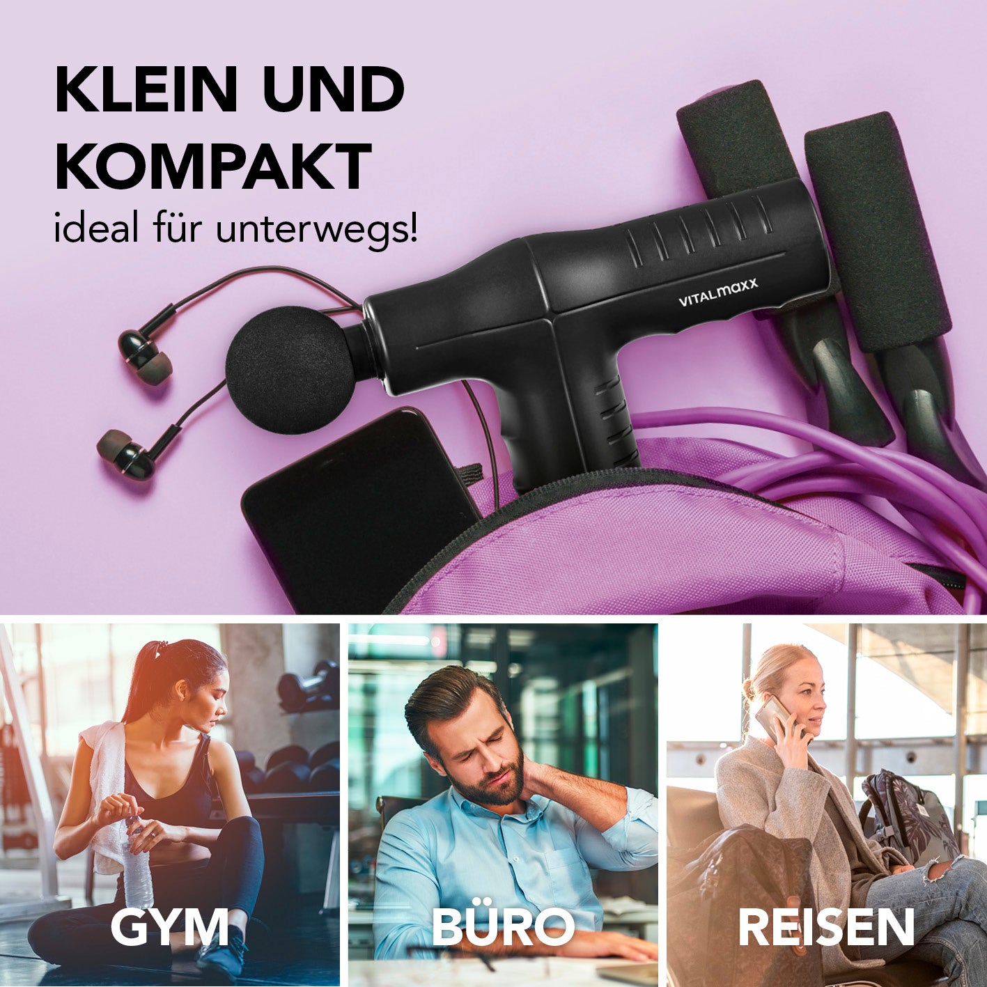 Mini-Massage Gun Smart Grip - schwarz