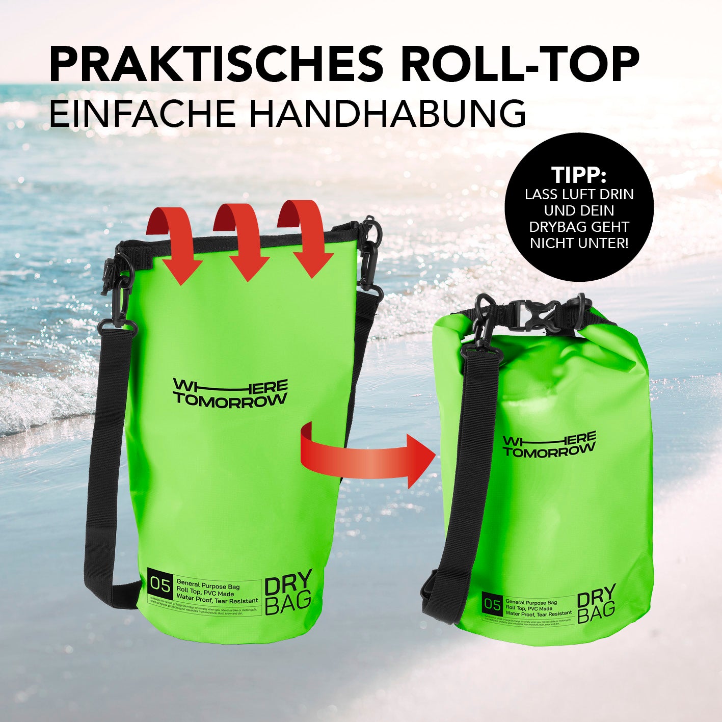 Dry Bag 5L - Style 01 - Grün