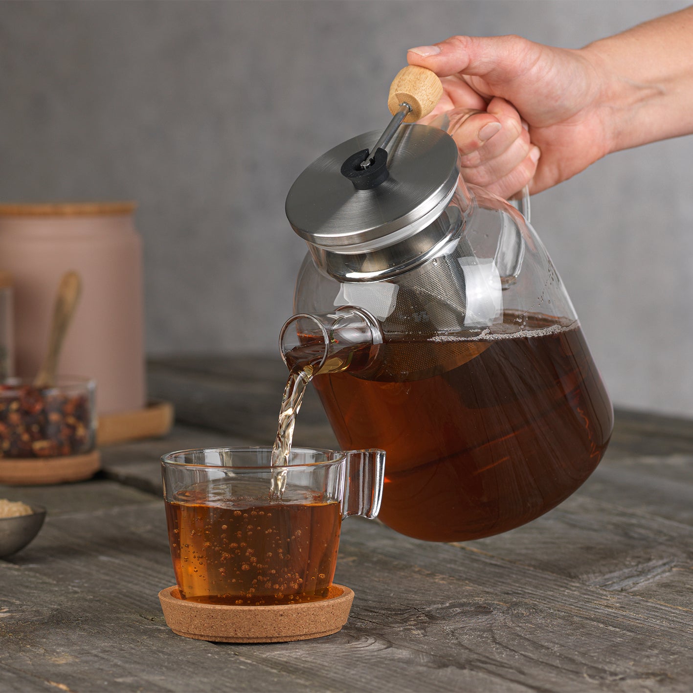 TEEKANNE Glaskanne mit Teesieb - 1,5 l