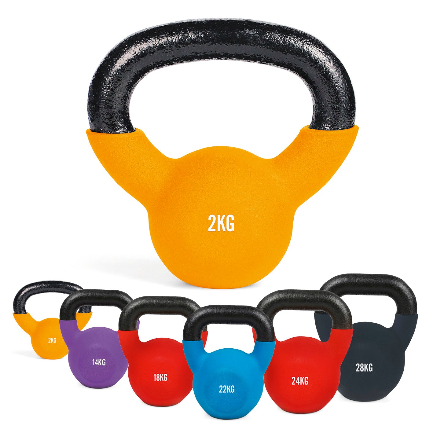 Kettlebell - Kugelhantel aus Gusseisen - 2 kg