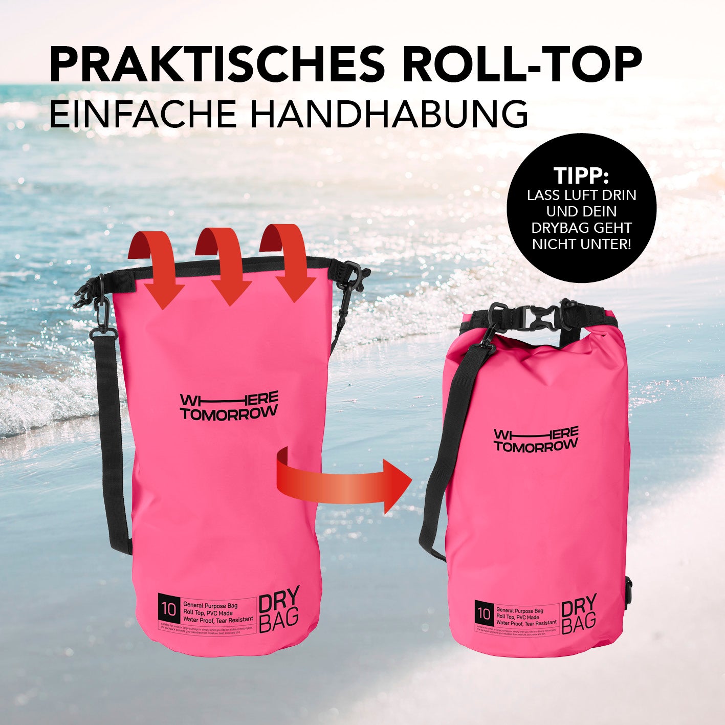 Dry Bag 10L - Style 01 - Pink