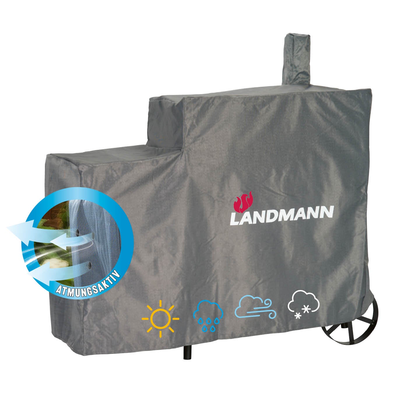Wetterschutzhaube Premium - 130 x 60 x 120 cm - grau
