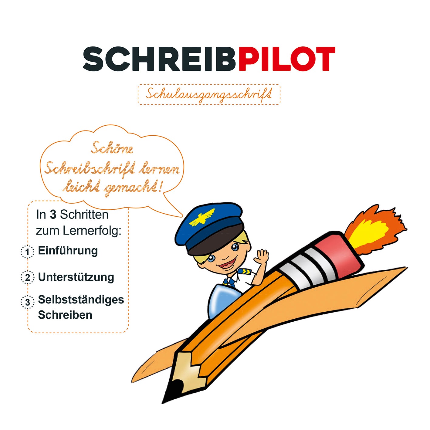 Heft Schreibschrift - Schulausgangsschrift - mit Bleistift und Radiergummi - DIN-A4