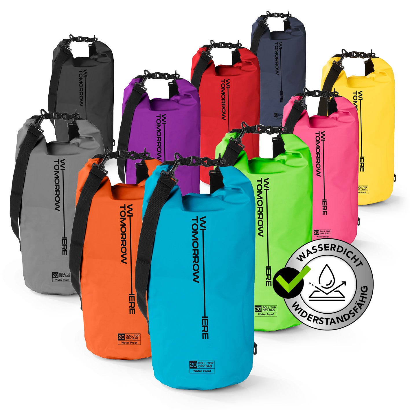 Dry Bag 20L - Style 02 - Himmelblau