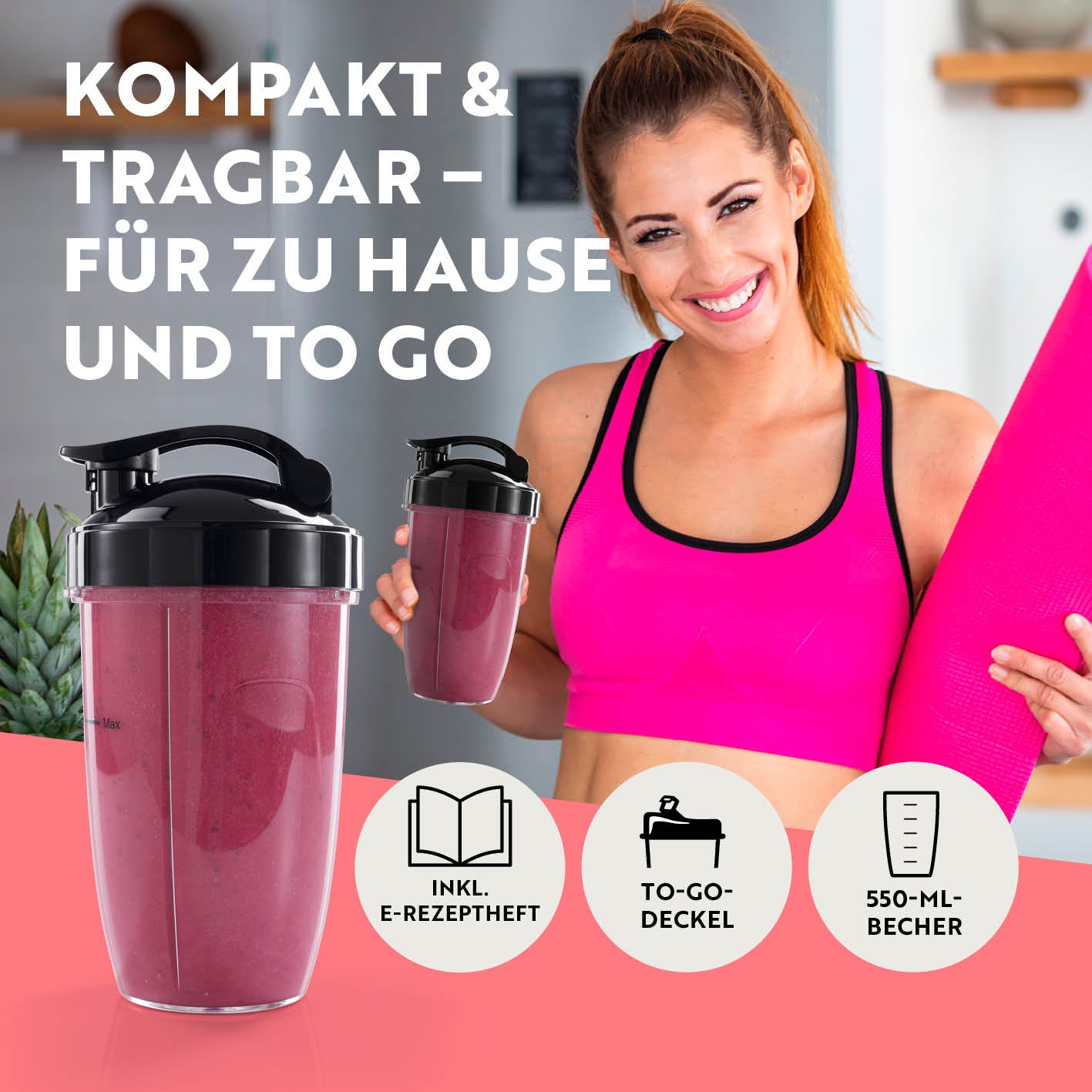 Nutrition Mixer Pro 1.000 mit Basis-Set M - Anthrazit/Schwarz