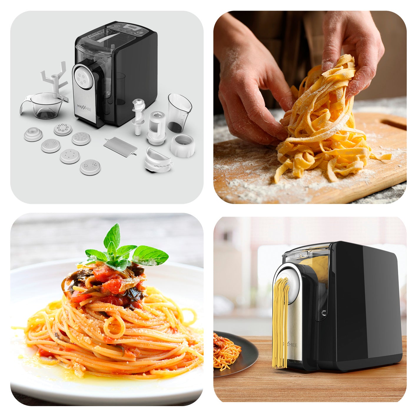 Pasta Maker mit 7 Formscheiben für verschiedene Pastasorten