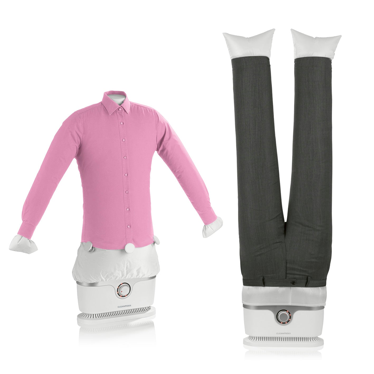 CLEANmaxx Hemdenbügler PRO mit Hosenaufsatz - Weiß/Silber