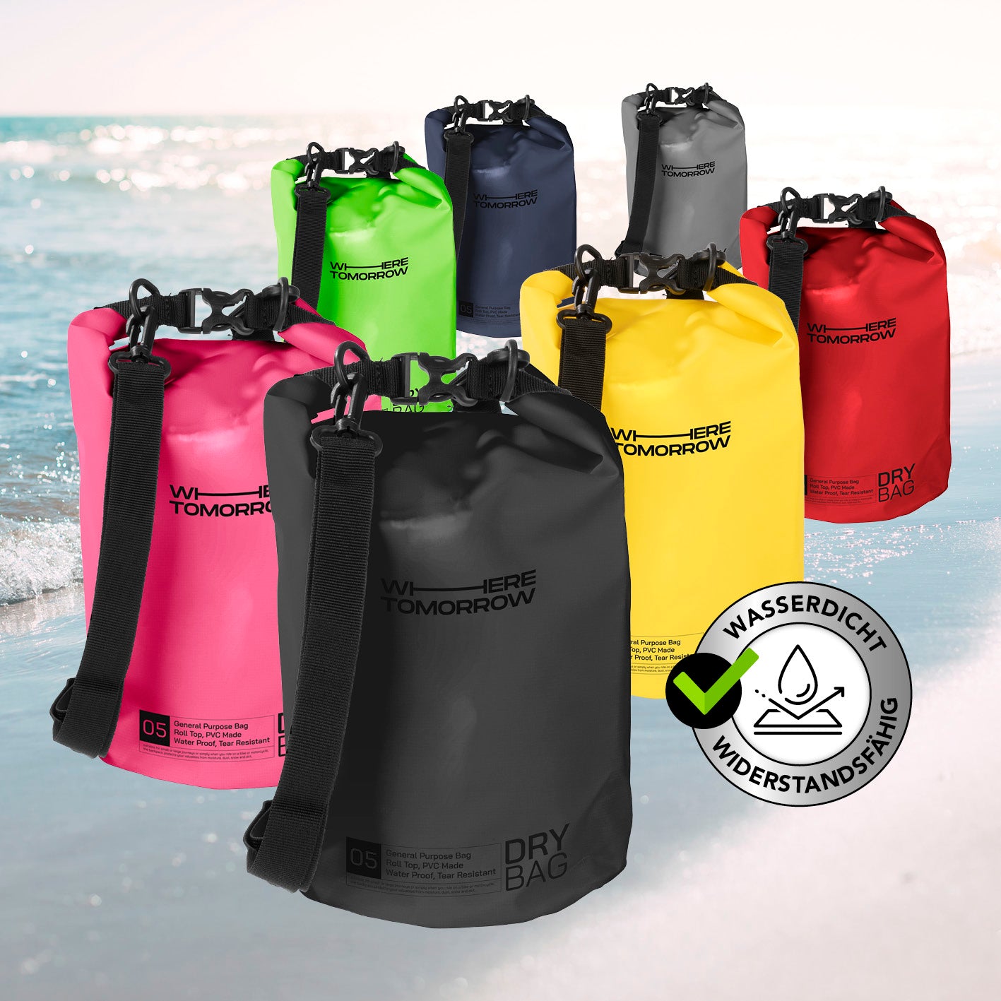 Dry Bag 5L - Style 01 - Schwarz