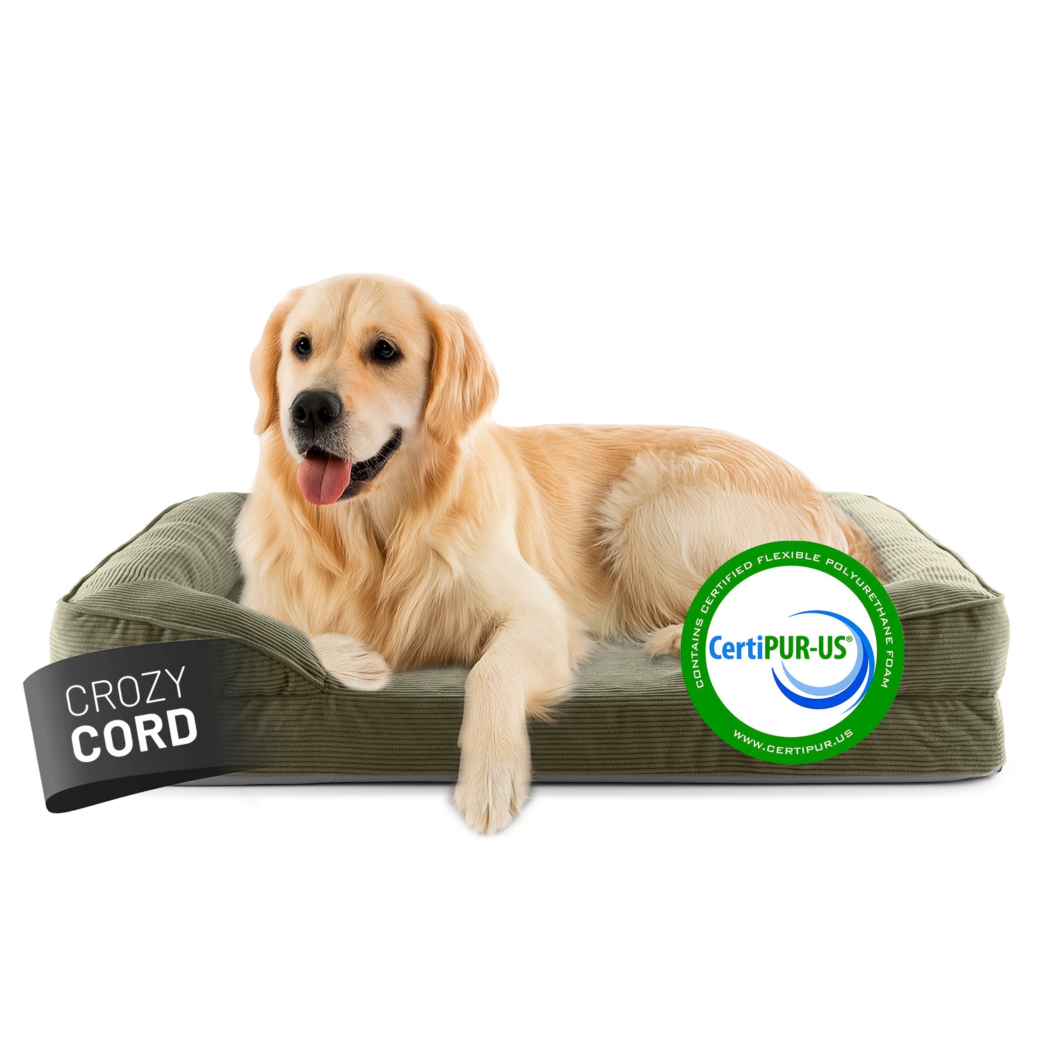 Komfort-Hundebett aus der LUMALAND Cord-Reihe - Gr. L - 110 x 75 cm - Grau