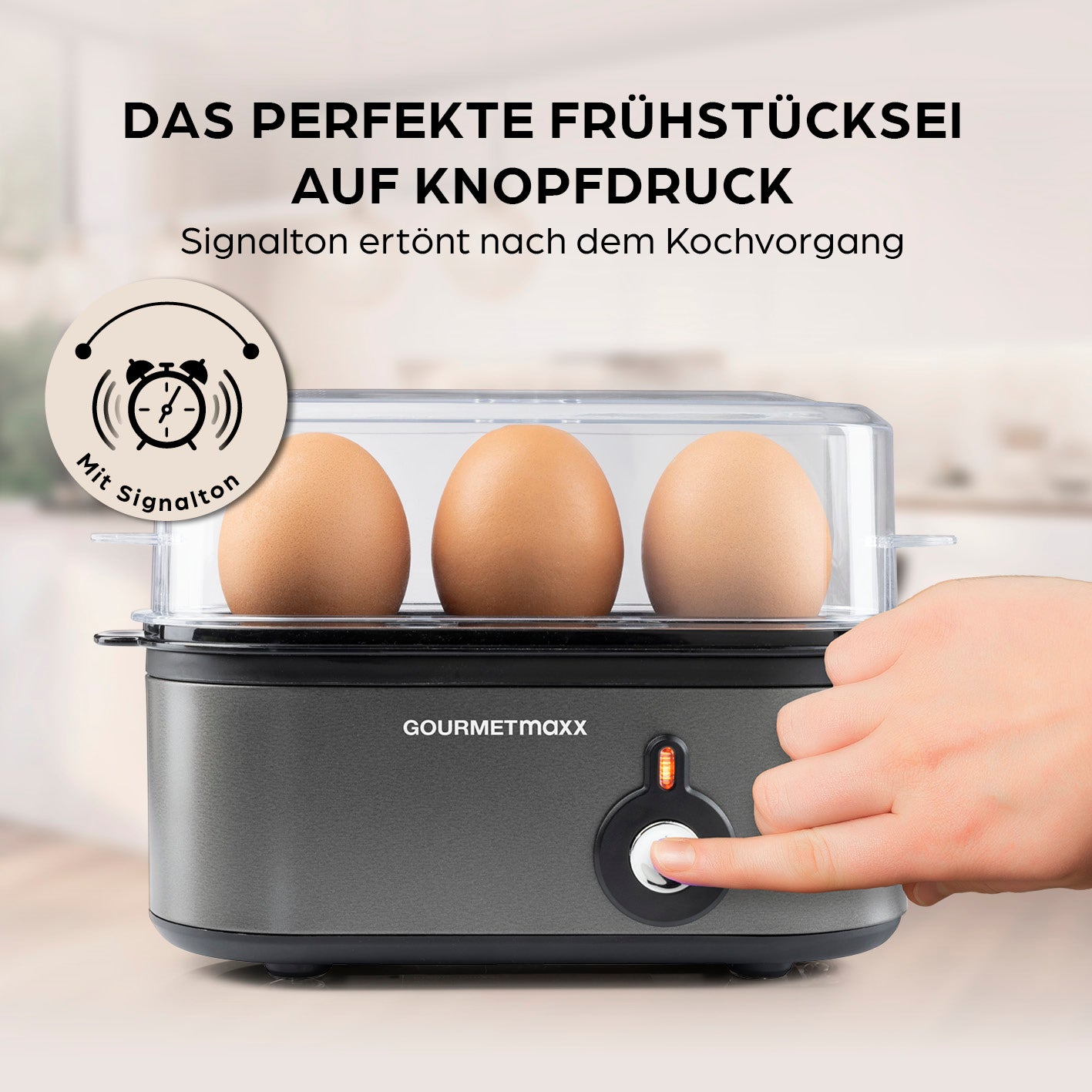 Design-Eierkocher 3 Eier - Anthrazit