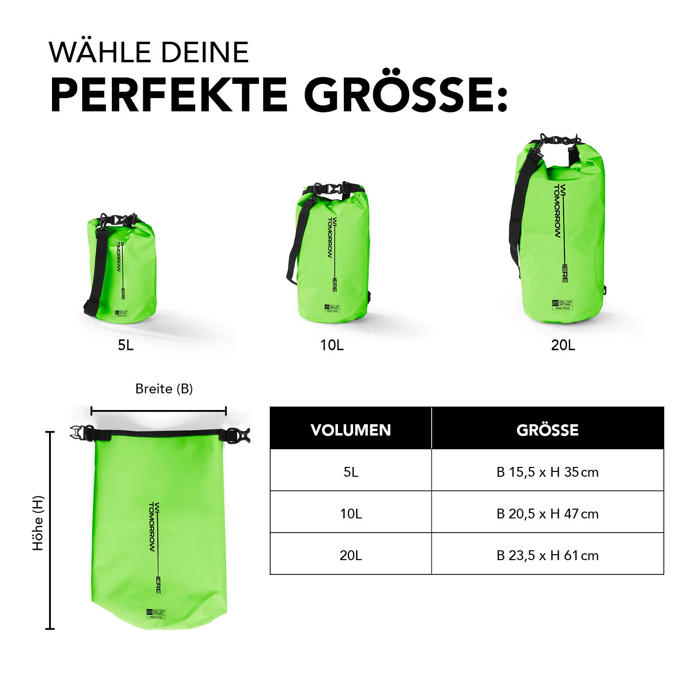 Dry Bag 5L - Style 02 - Grün