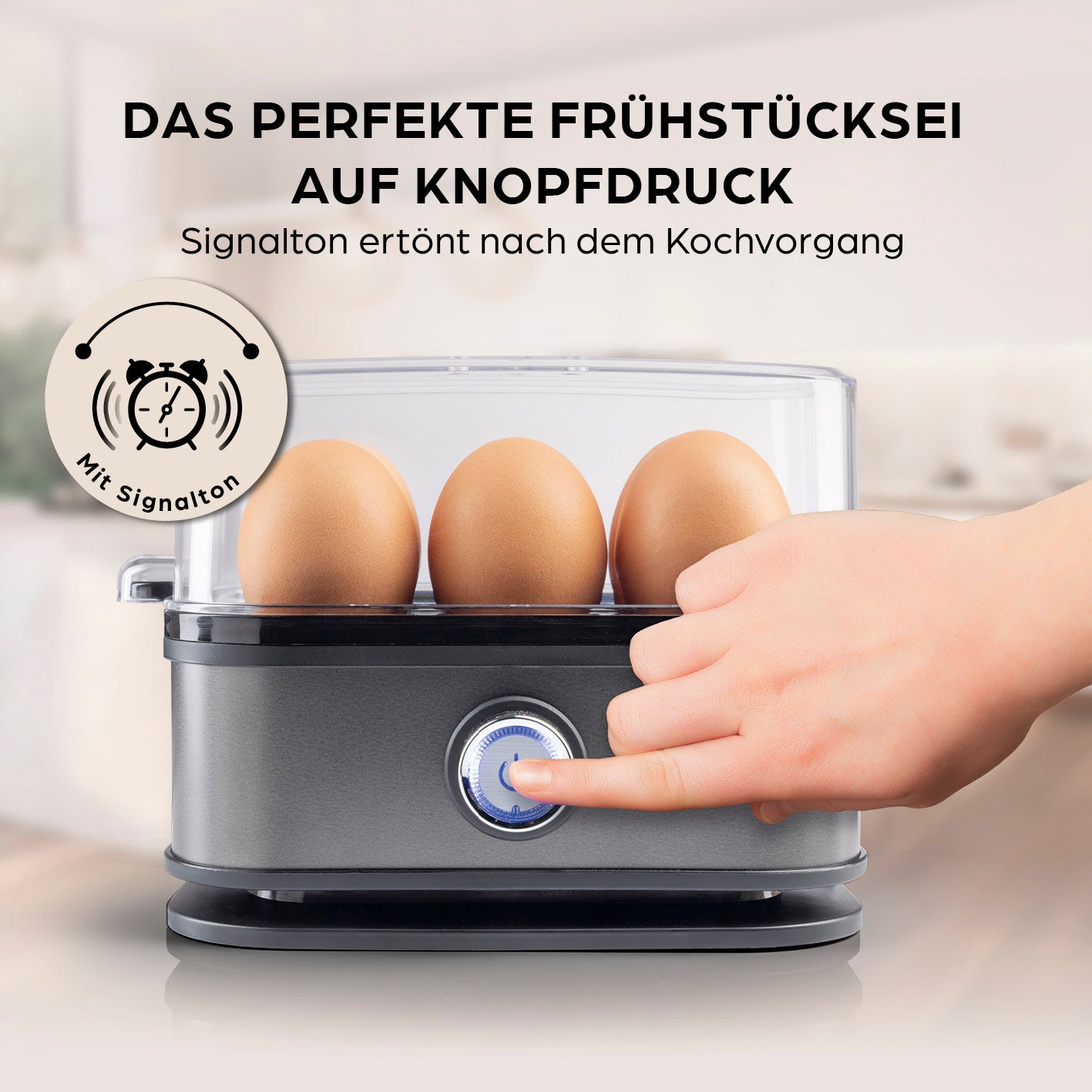 Design-Eierkocher 6 Eier - Anthrazit
