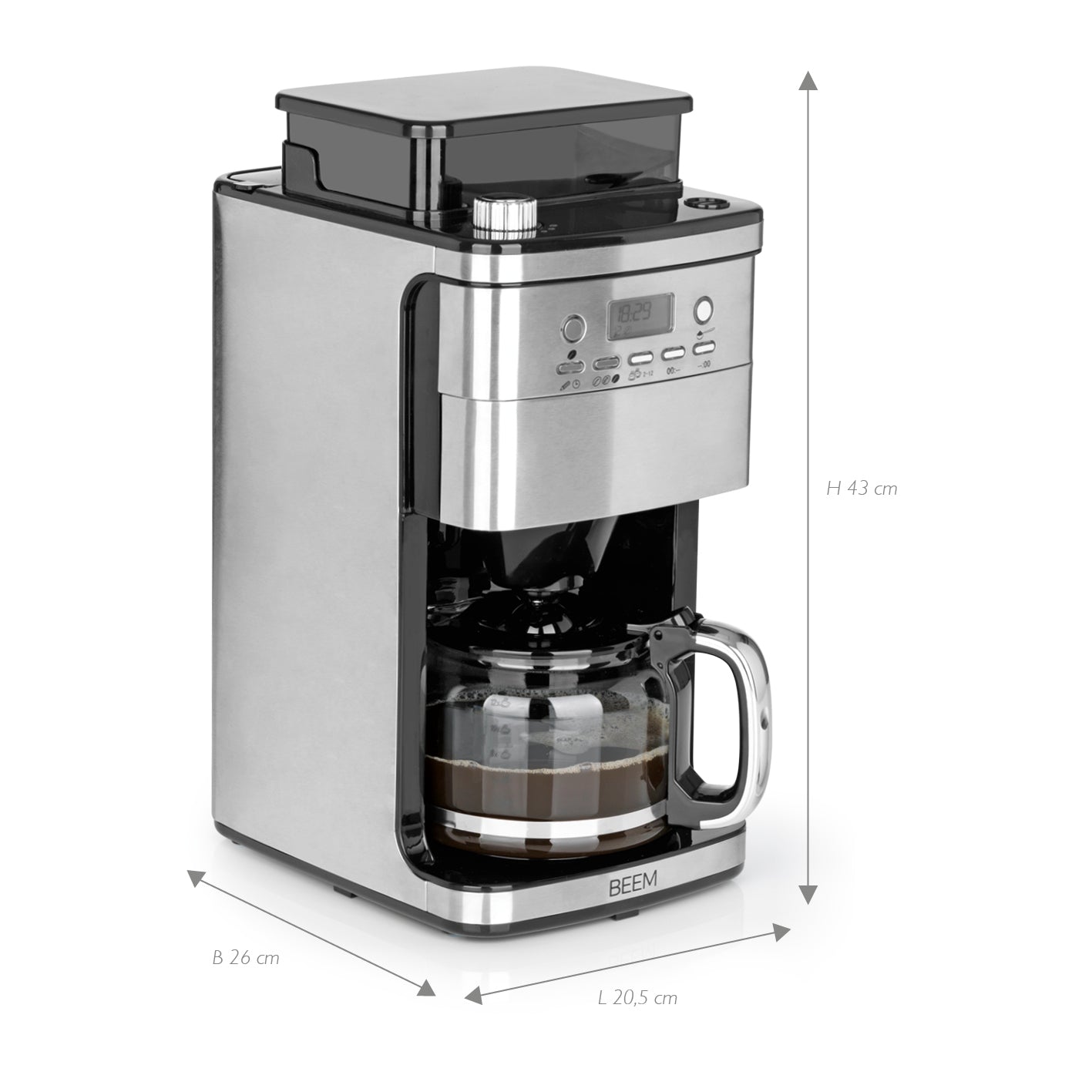 FRESH-AROMA-PERFECT SUPERIOR Filterkaffeemaschine mit Mahlwerk - Glas