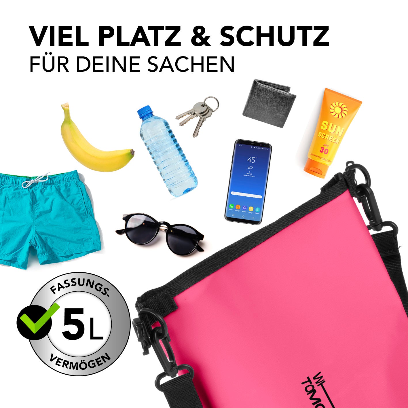 Dry Bag 5L - Style 02 - Pink