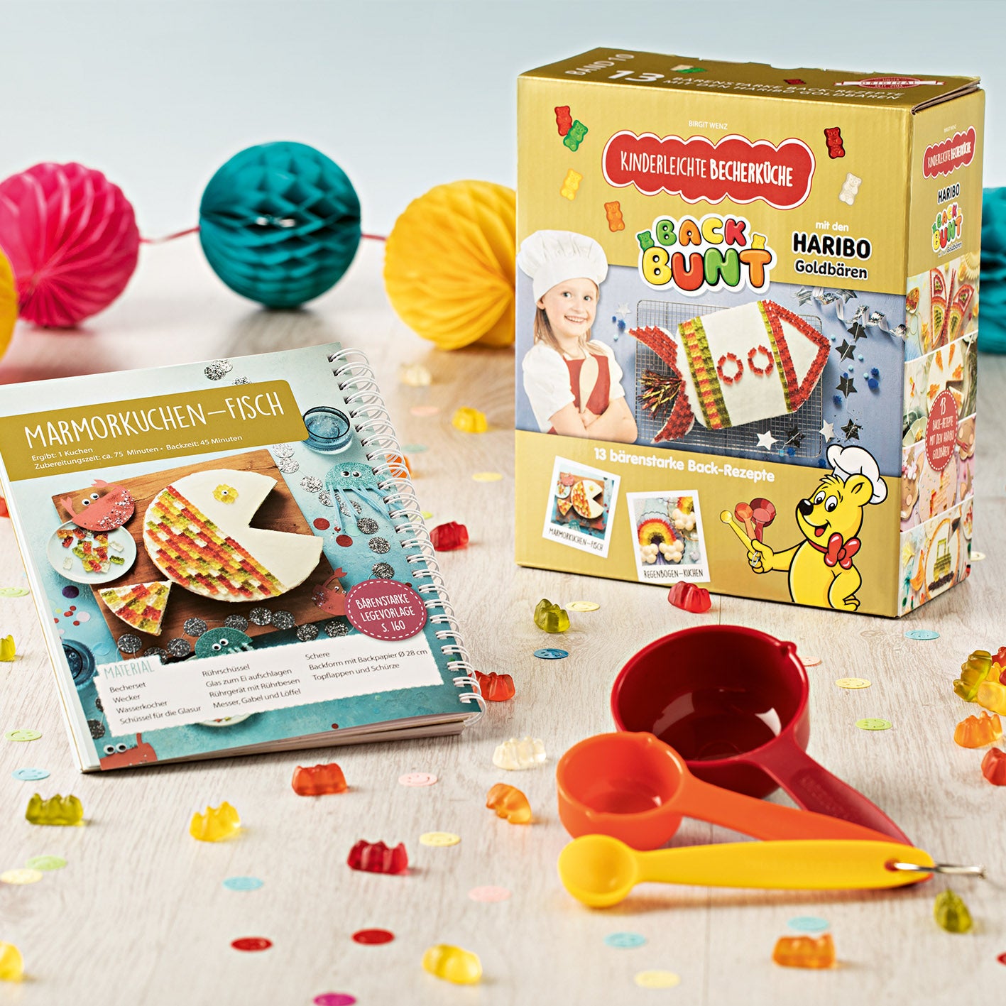 Rezeptbuch inkl. Messbecher-Set - Band 10 - Back bunt mit den Haribo Goldbären