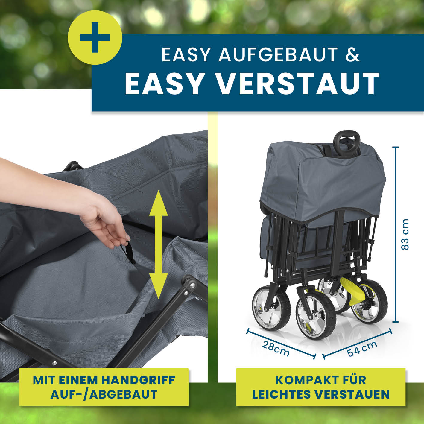 Faltbarer Bollerwagen - Grau