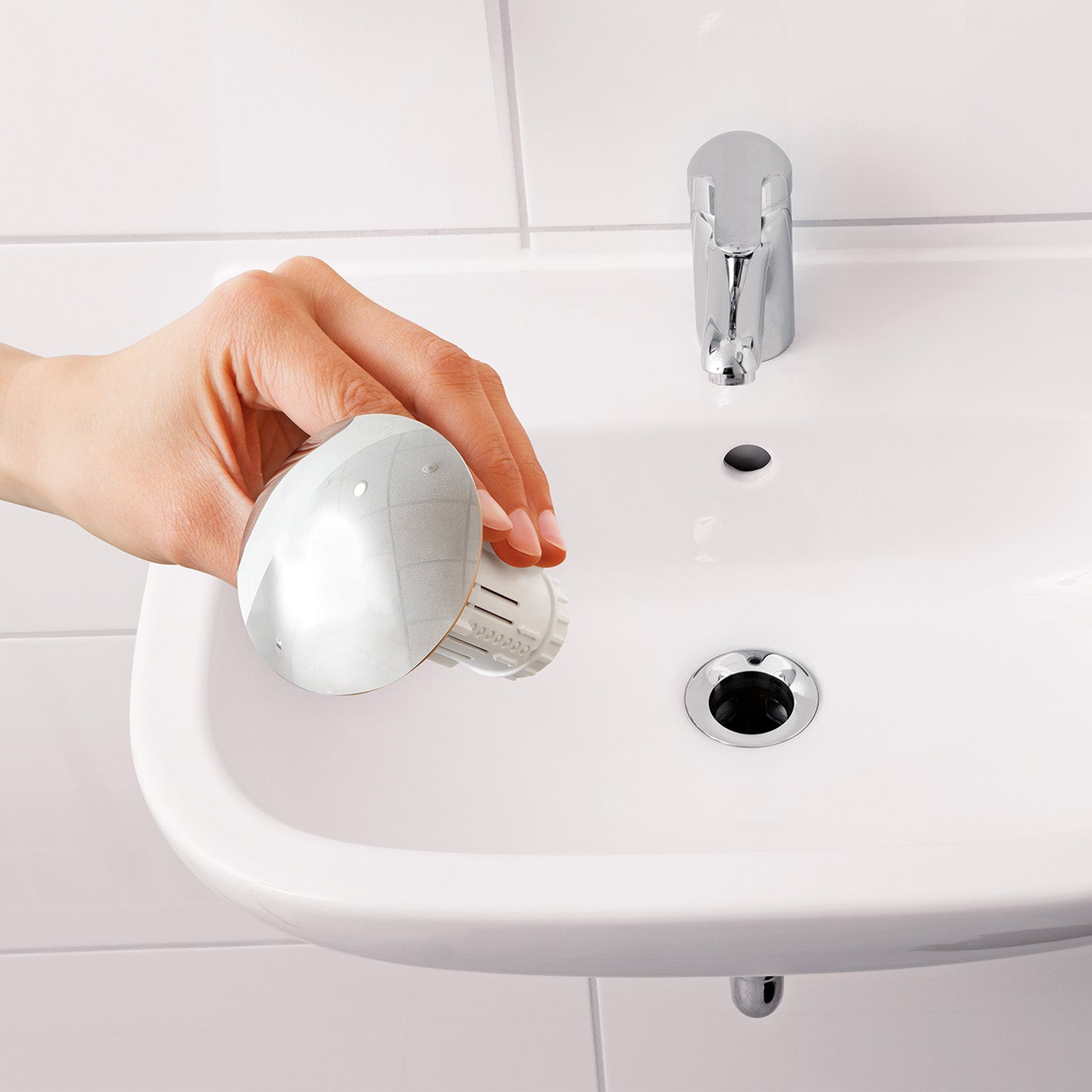 Abfluss-Fee Waschbecken - 1x Verschlussstopfen & 9x Duftstein Zitrone/Apfel