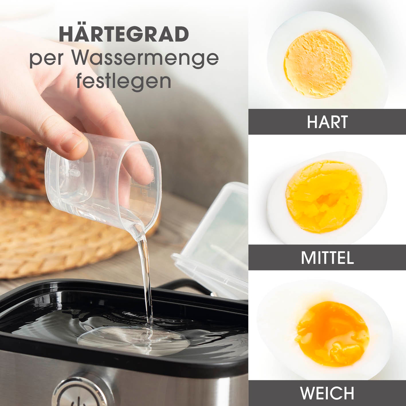 Design-Eierkocher für 6 Eier