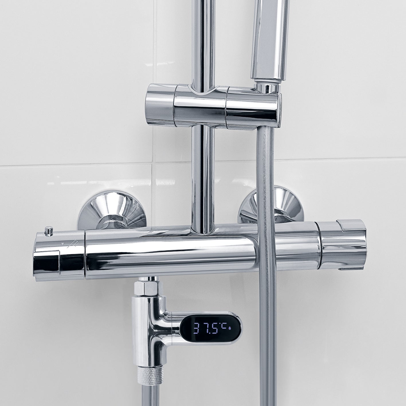 Thermometer für Wasserarmaturen - chromfarben