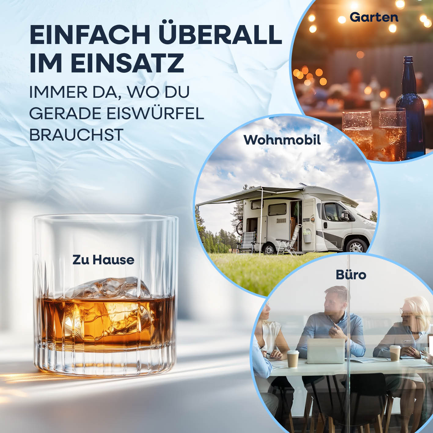 Eiswürfelmaschine inkl. Auffangbehälter & Eisschaufel
