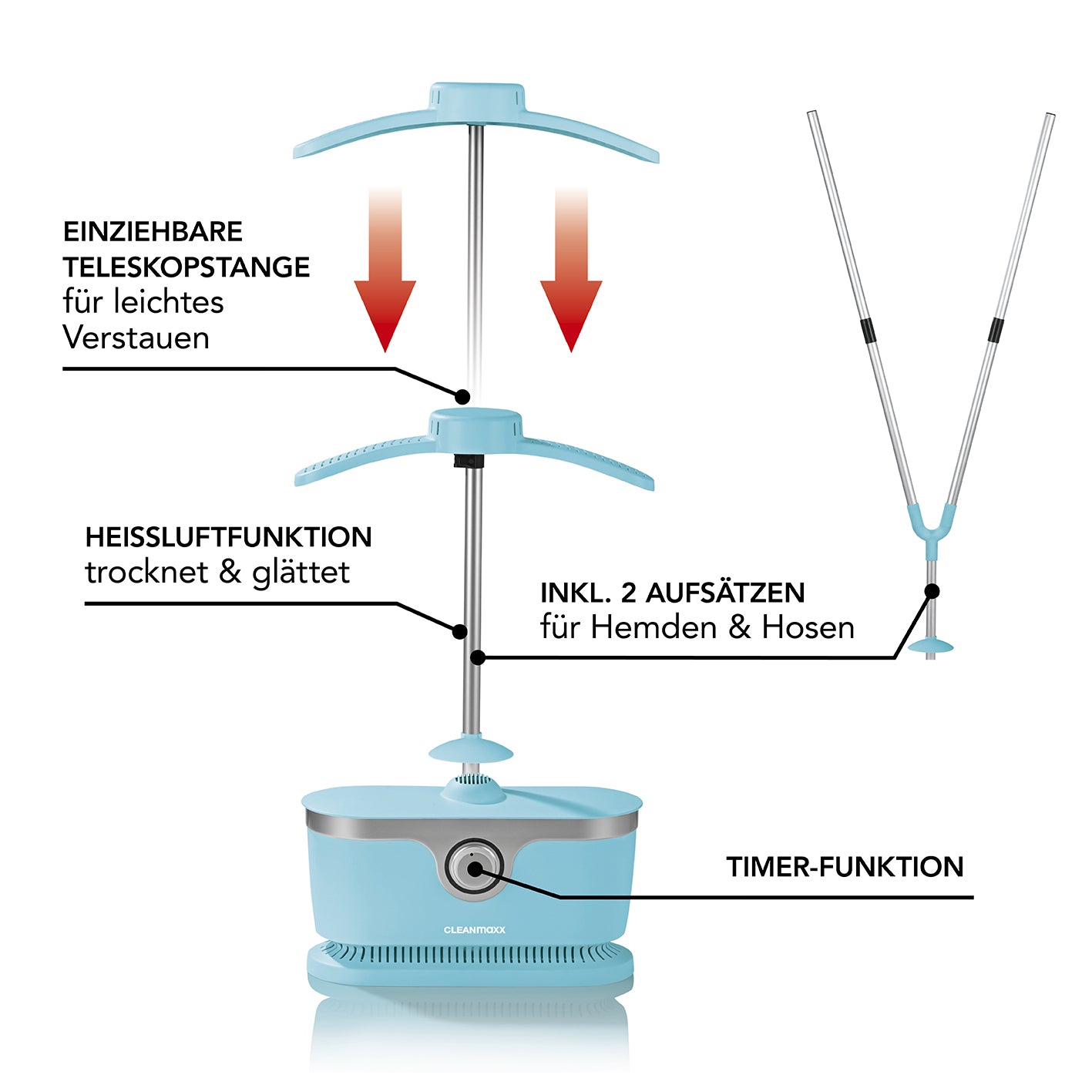 Hemdenbügler PRO mit Hosenaufsatz - Blau
