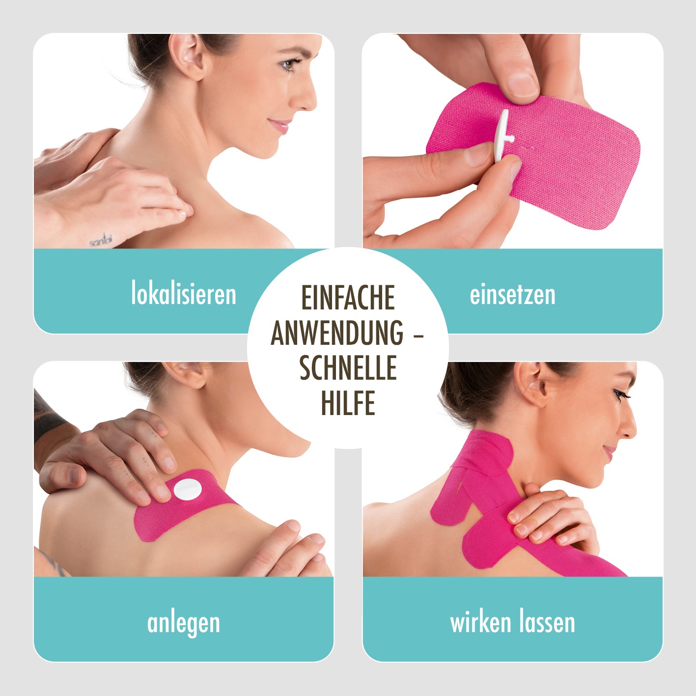 Triggerknopf mit pinkem Tape - 3er-Set