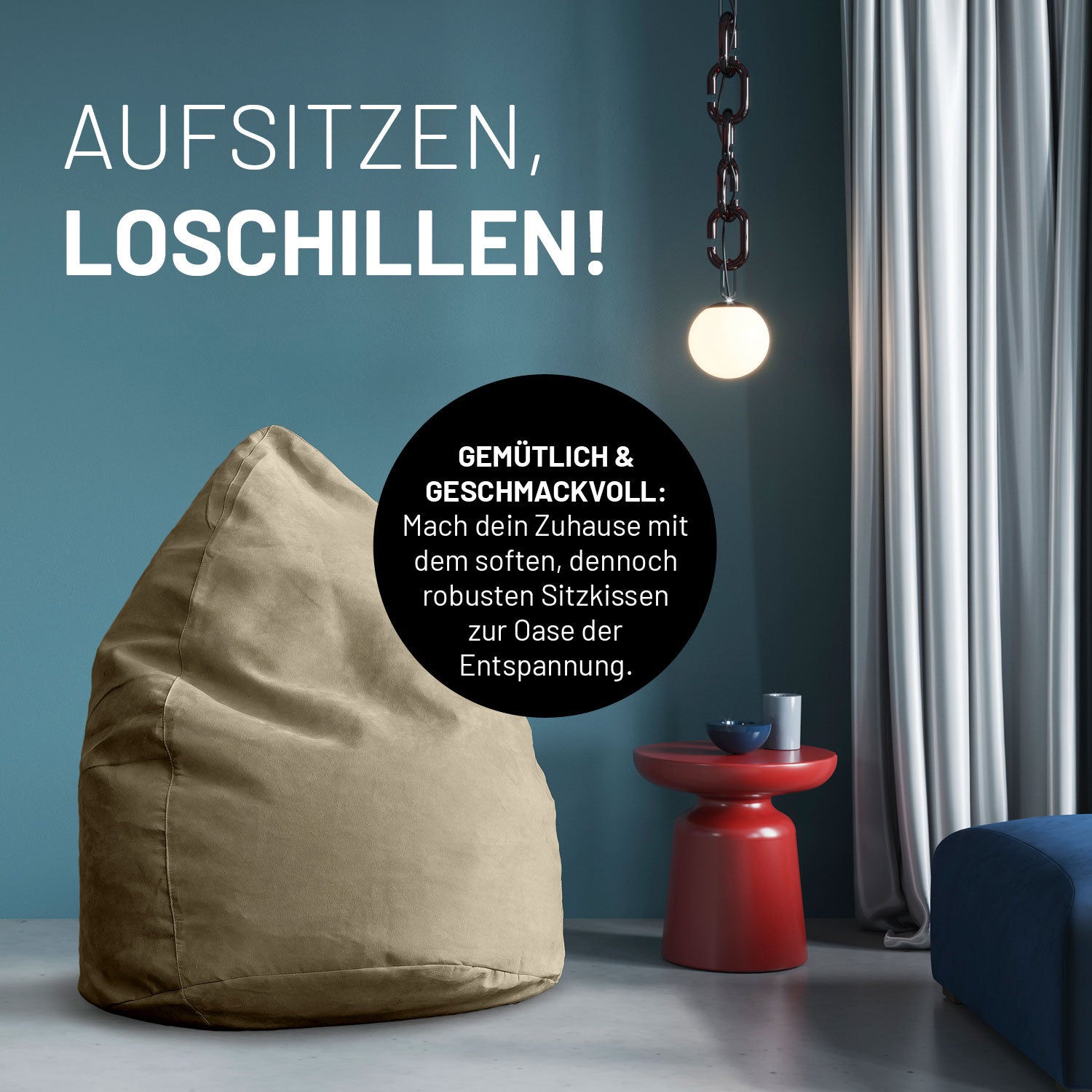 Luxury XL Sitzsack (120 L) - indoor - Beige