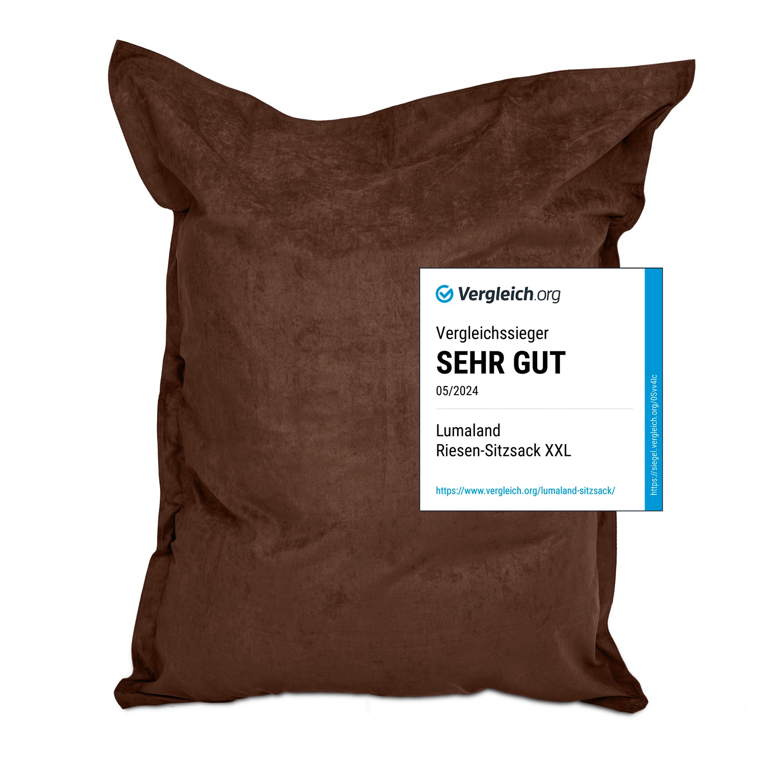 XXL Microvelours Sitzsack (380 L) - indoor - Braun