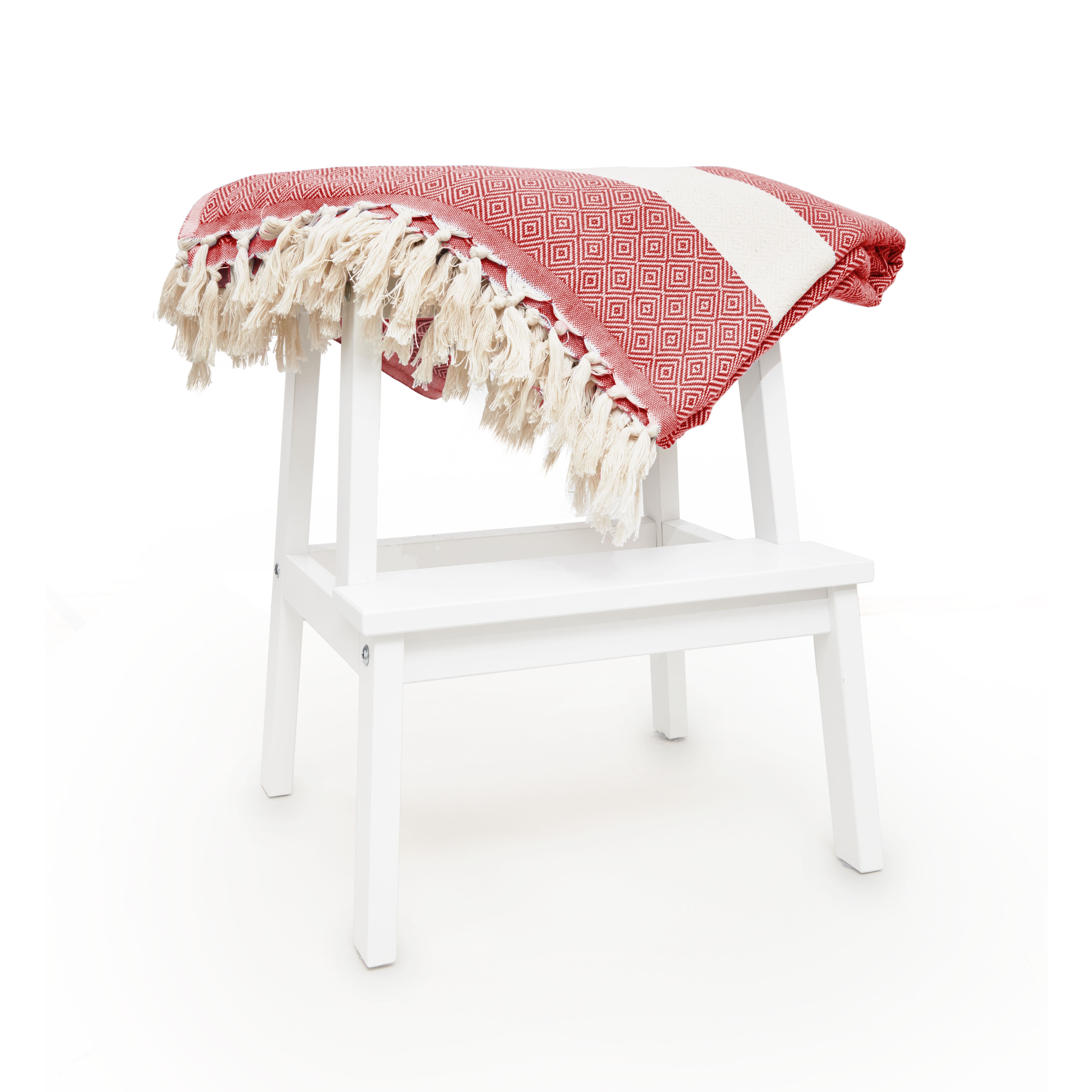 Baumwolldecke / Tagesdecke aus 100 % Baumwolle - ca. 200 x 240 cm - Rubin Rot