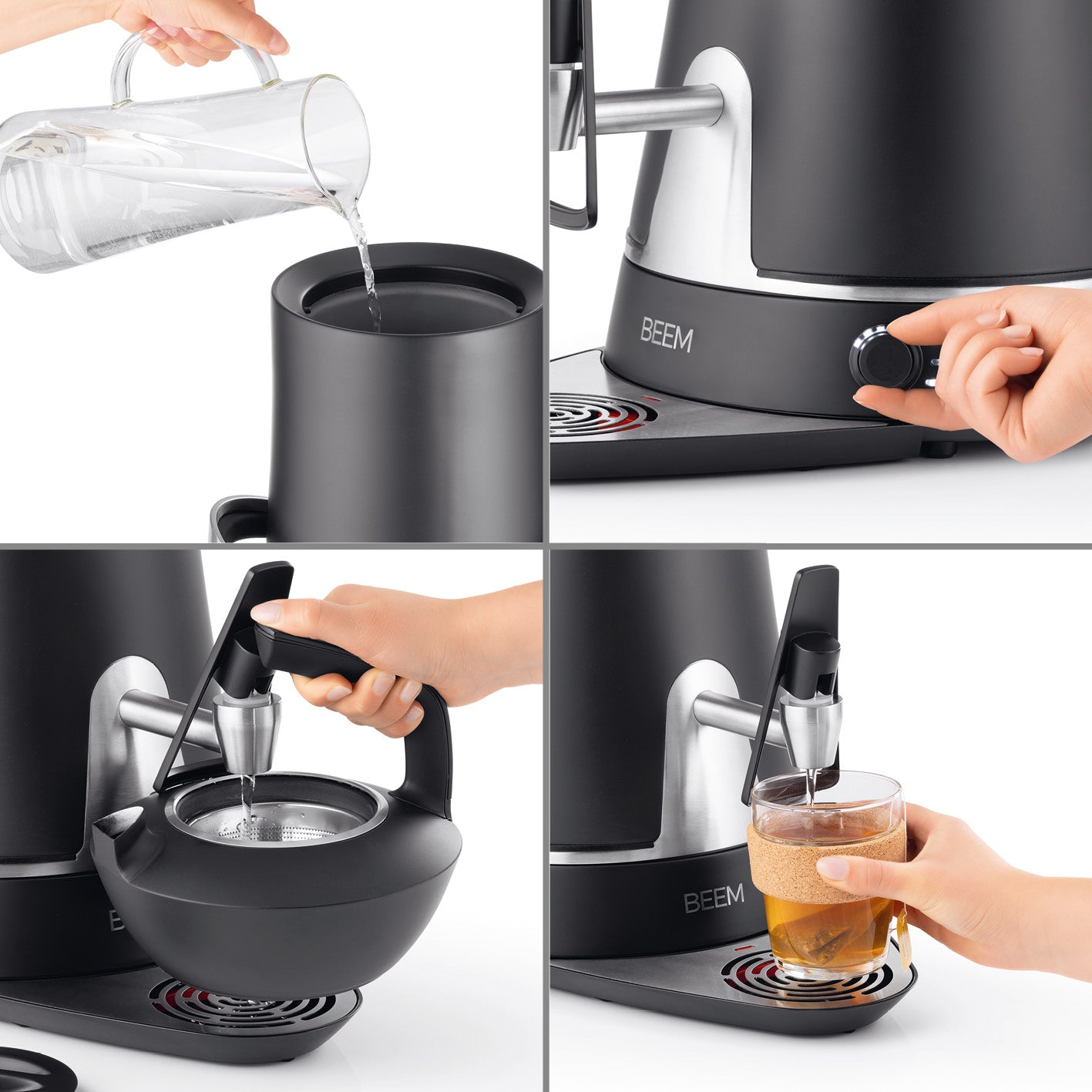 Samowar Amira mit Dispenser 10l - 2000W - schwarz matt
