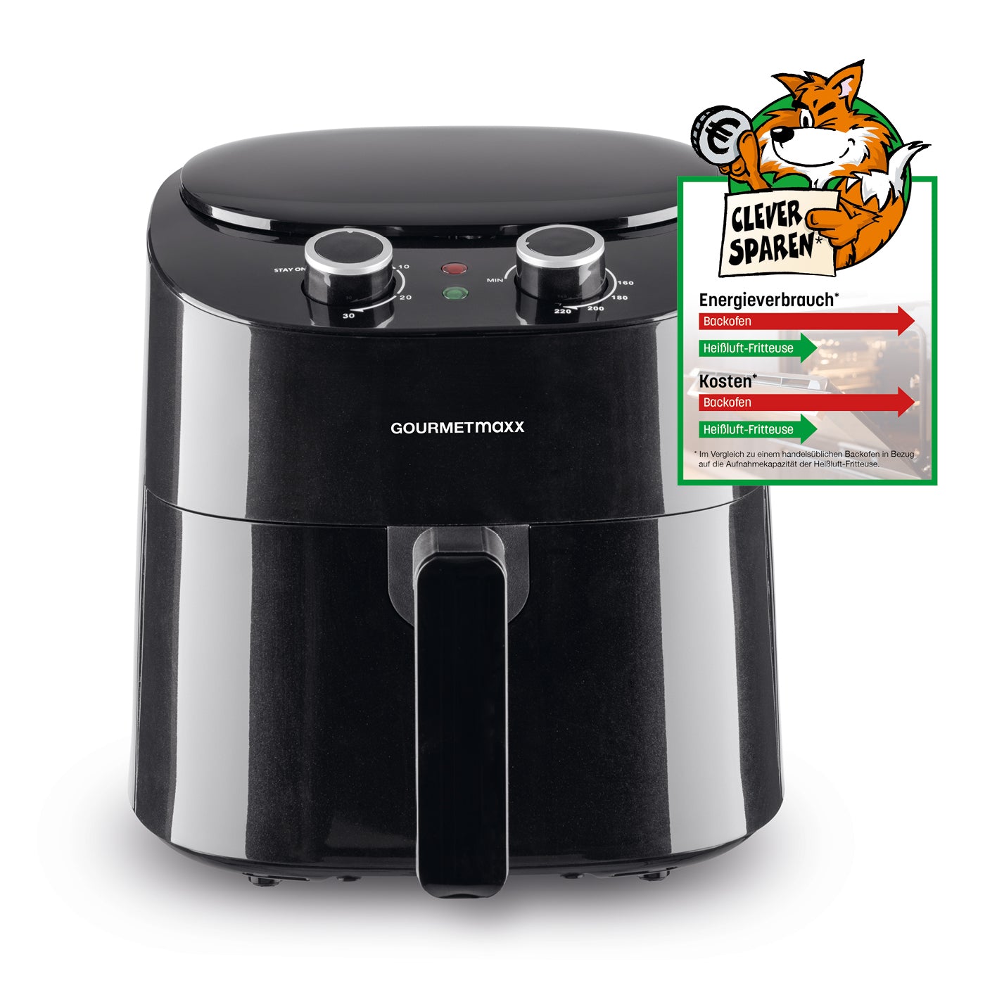 Heißluft-Fritteuse Mechanisch 4,7l  - Schwarz