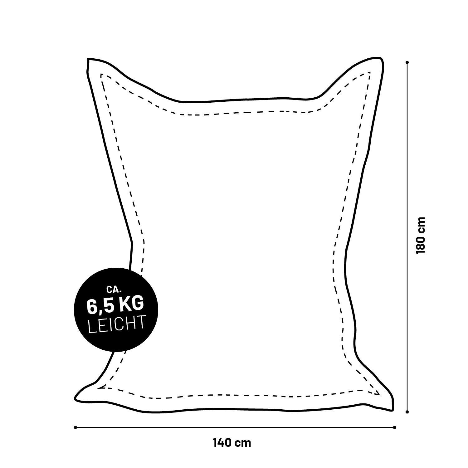 XXL Microvelours Sitzsack (380 L) - indoor - Dunkelblau