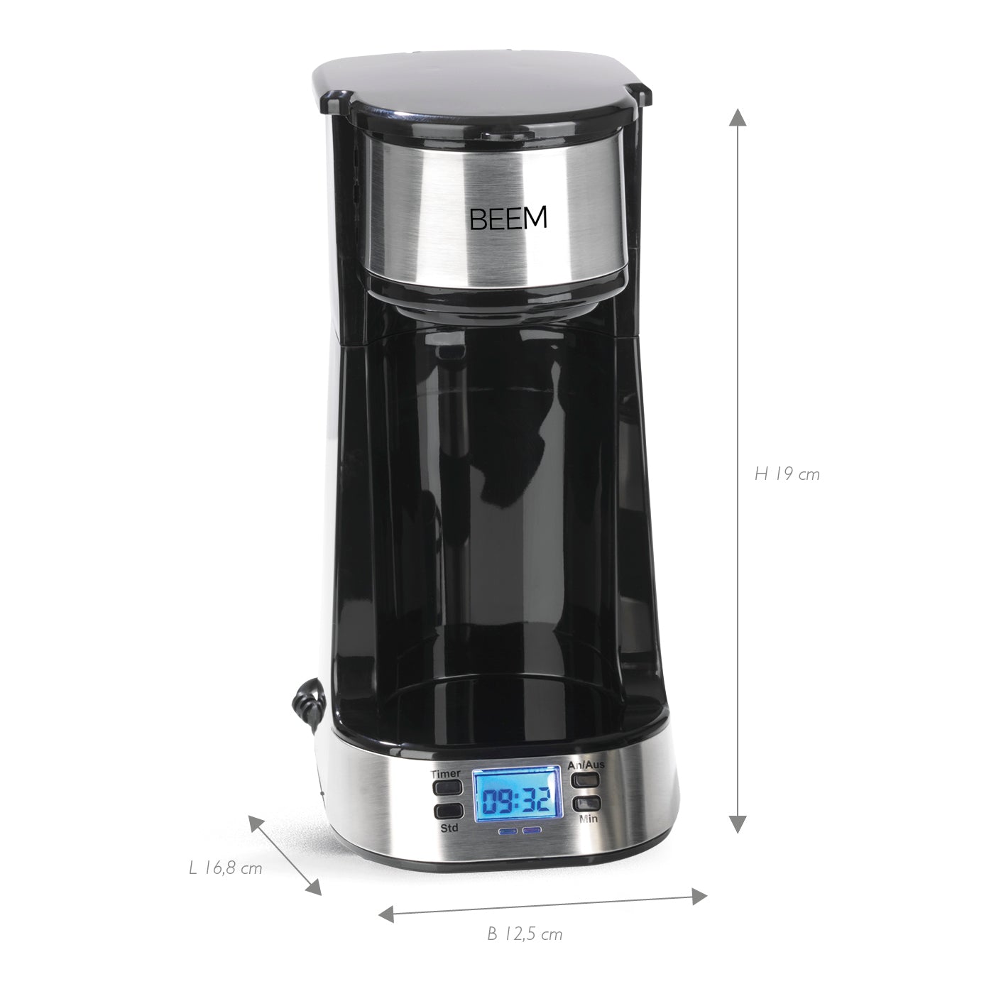 Single-Kaffeemaschine Thermo2Go - 750 Watt - Edelstahl/schwarz