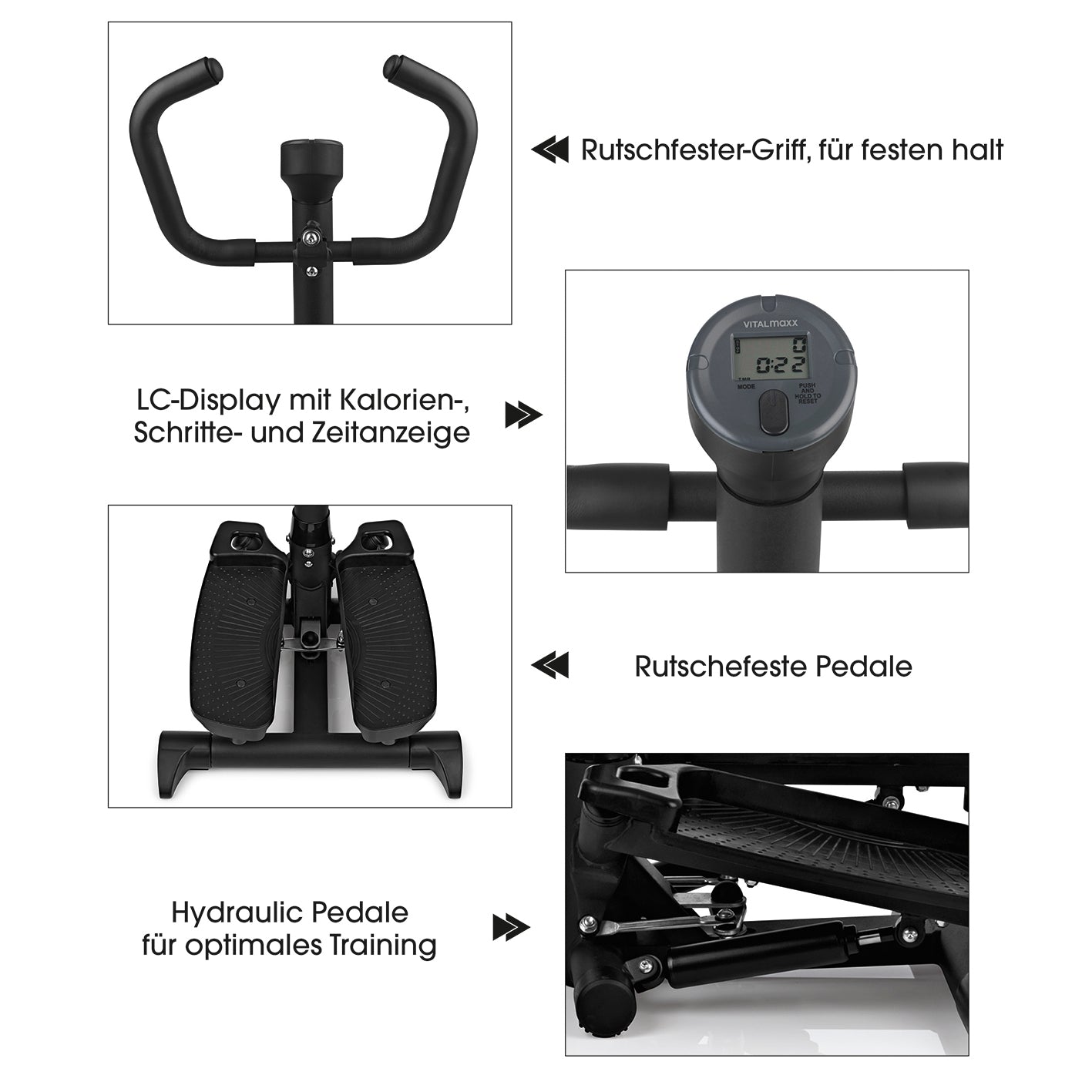 Fitnesstrainer Swing Stepper mit 2 Expanderbändern