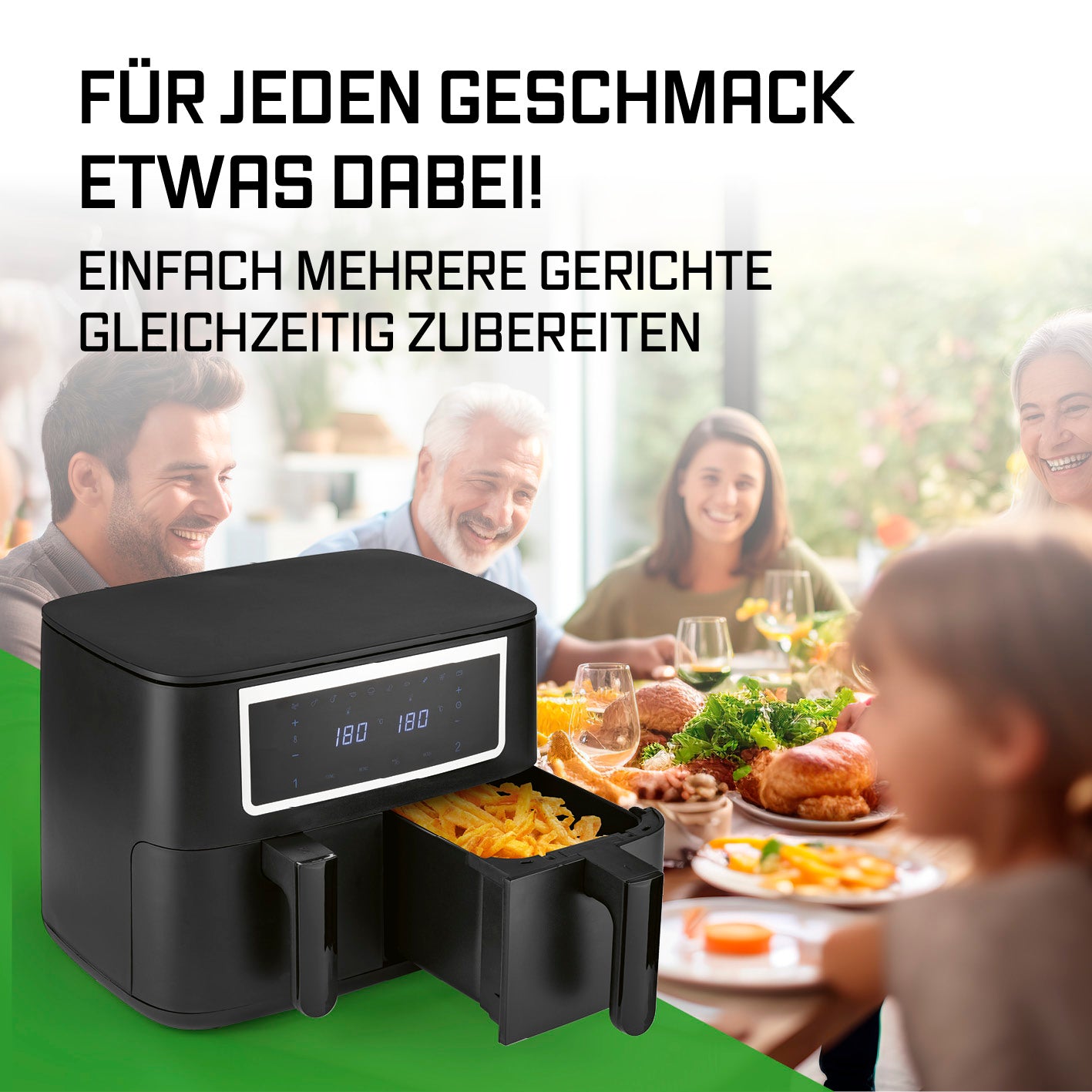 Doppelkammer-Heißluftfritteuse - 2x 4 l