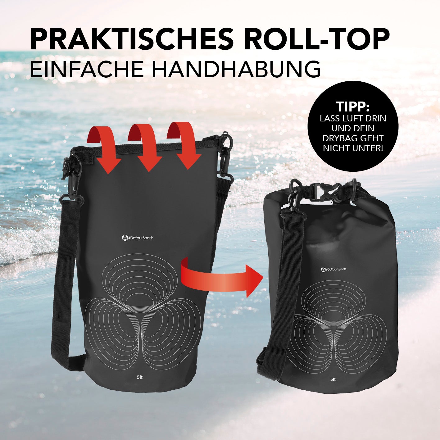 Dry Bag 5L - Schwarz