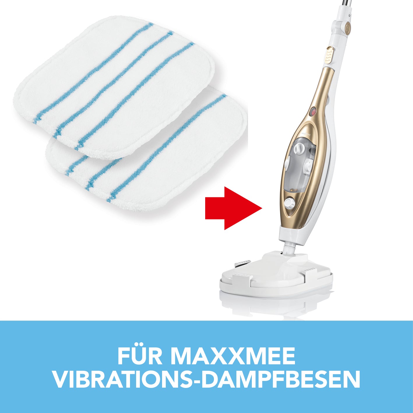 Bodentuch für Dampfbesen Vibration - 2er-Set - weiß