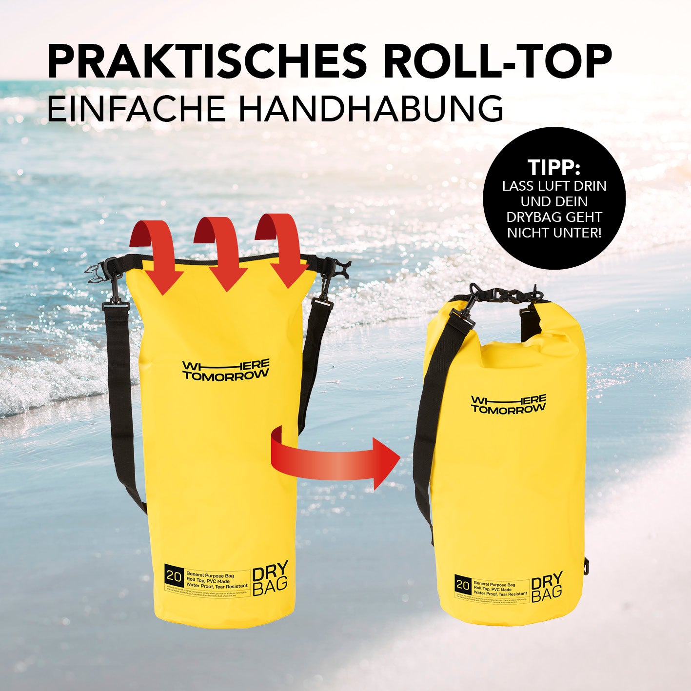 Dry Bag 20L - Style 01 - Gelb