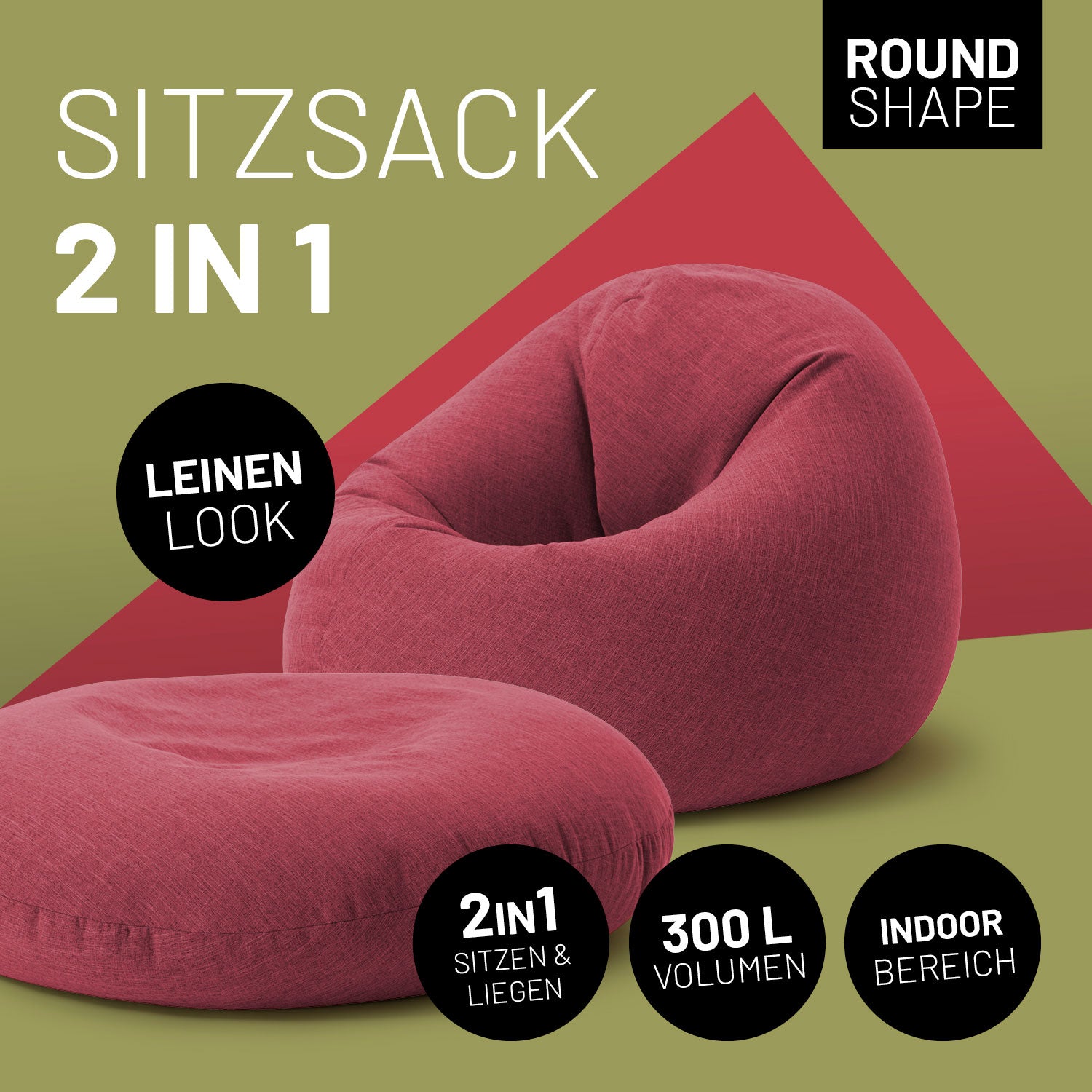 Sitzsack Interior Line (300 L) - indoor - Rot