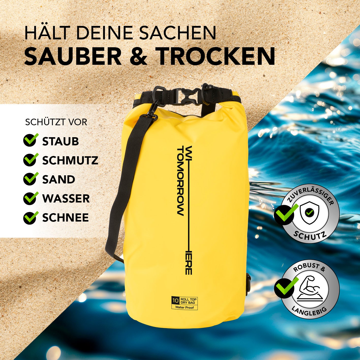 Dry Bag 10L - Style 02 - Gelb