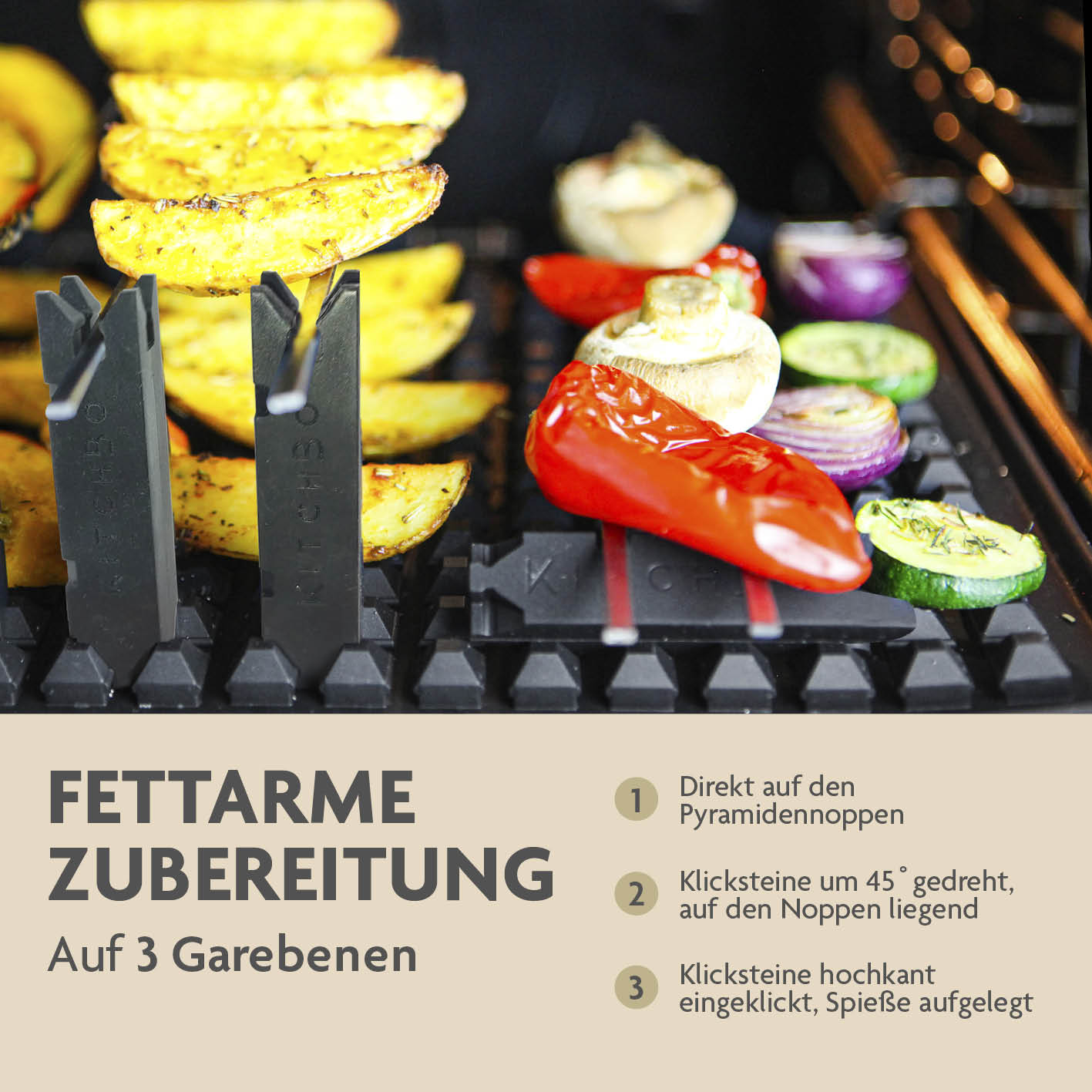 Starter Set Deluxe - Silikon-Backmatte inkl. 6 Spieße + 8 Steine + 1 Schwamm