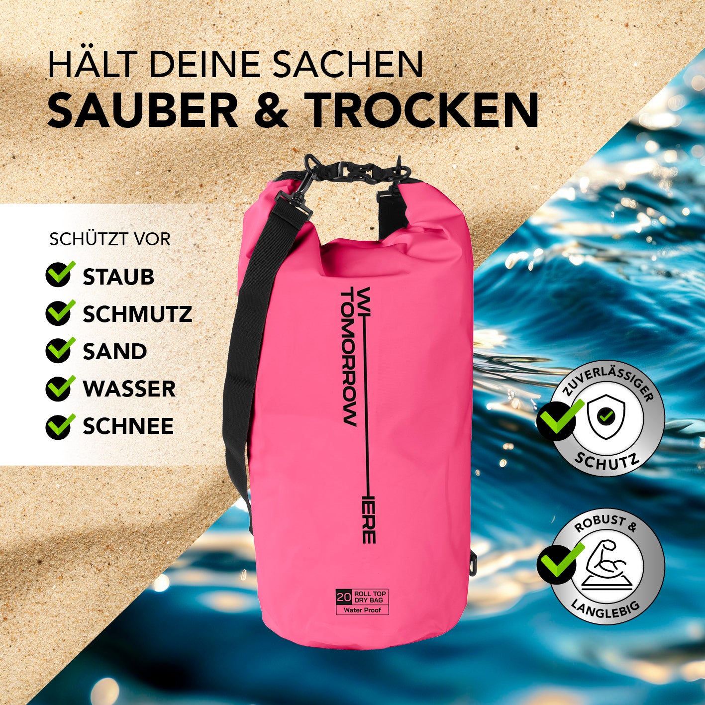 Dry Bag 20L - Style 02 - Pink