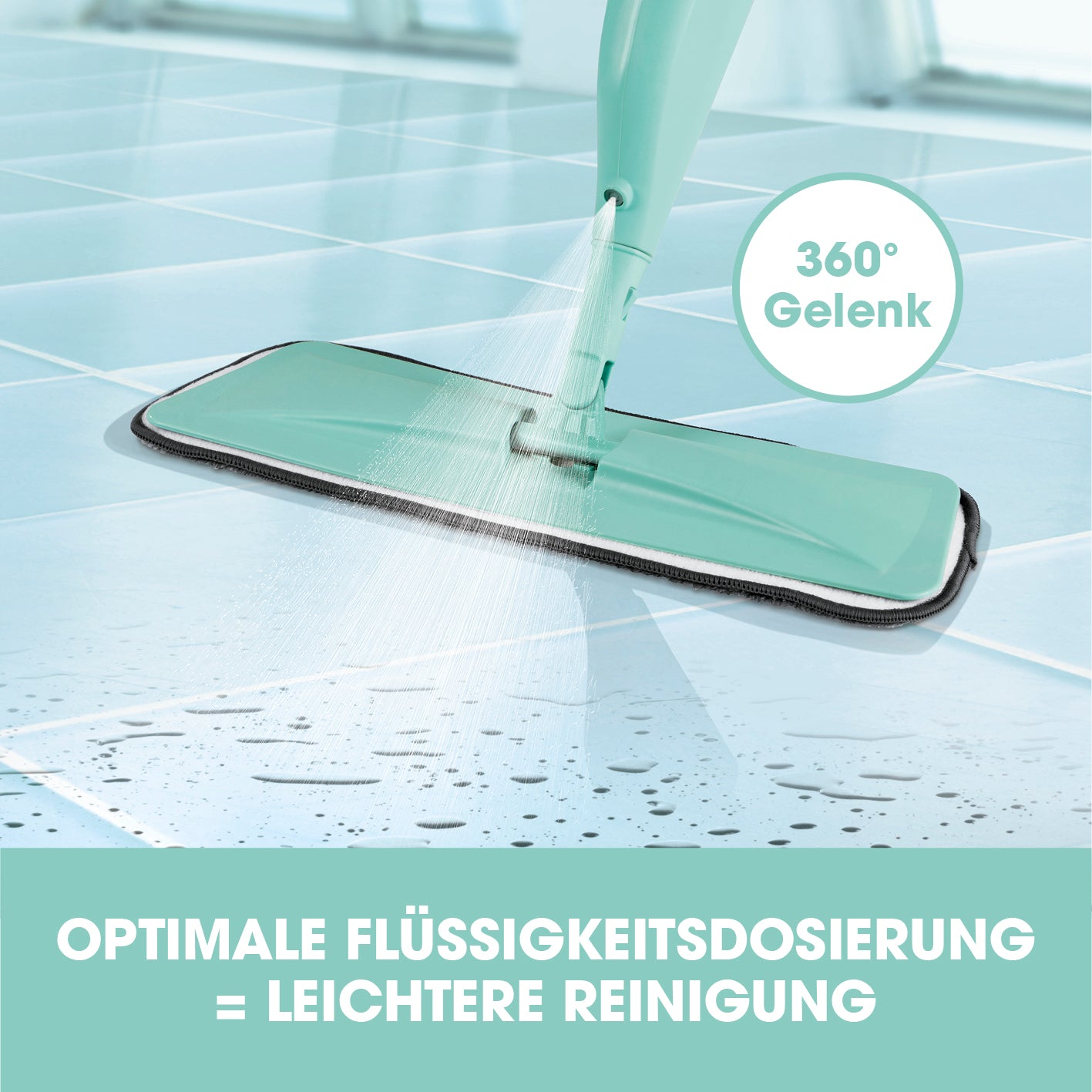 Spray-Mopp - 400 ml Wassertank - türkis