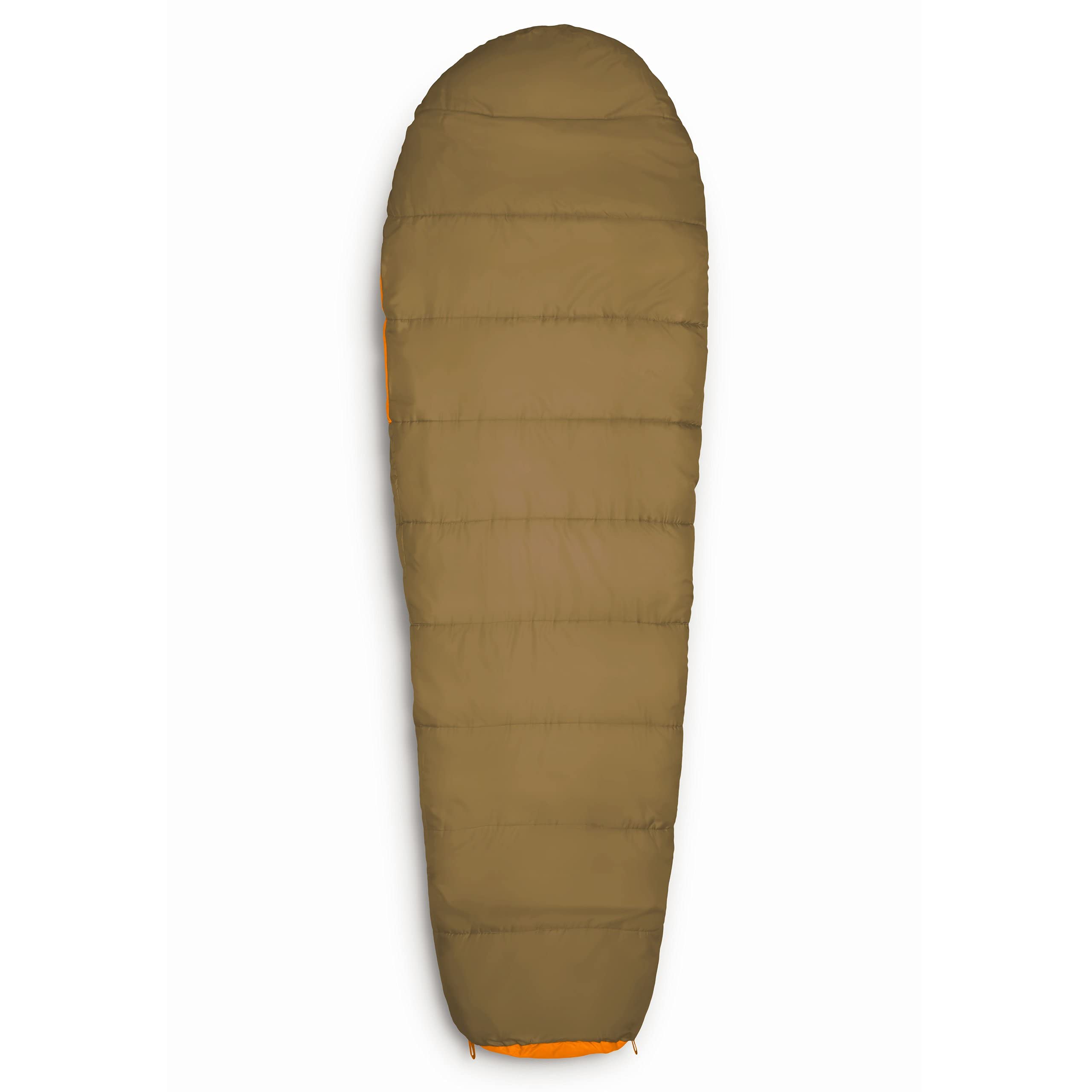 Camping Schlafsack Classic - Mumienschlafsack mit Tasche - 230 x 80 x 55 cm - Orange