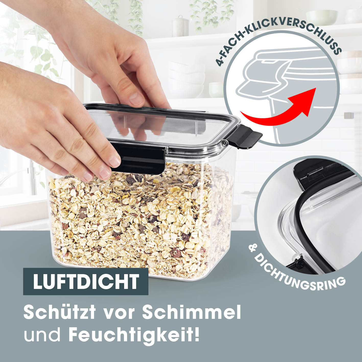 Frischhaltedosen Klick-it - 10-tlg. - Schwarz
